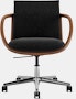 Full Loop Task Chair - Pecora Basalt,  Walnut,  Polished Aluminum