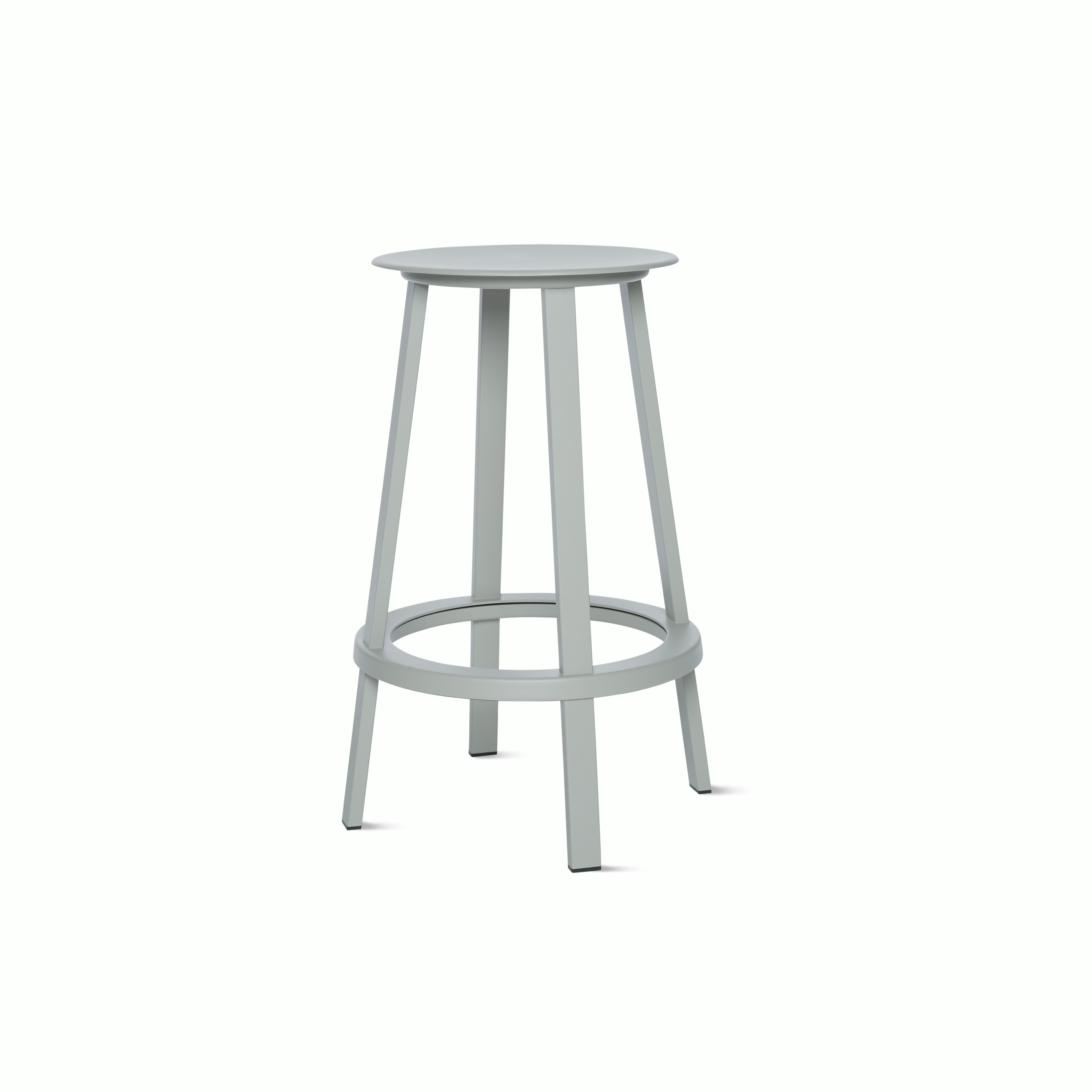A sky grey Revolver Counter Stool viewed from an angle