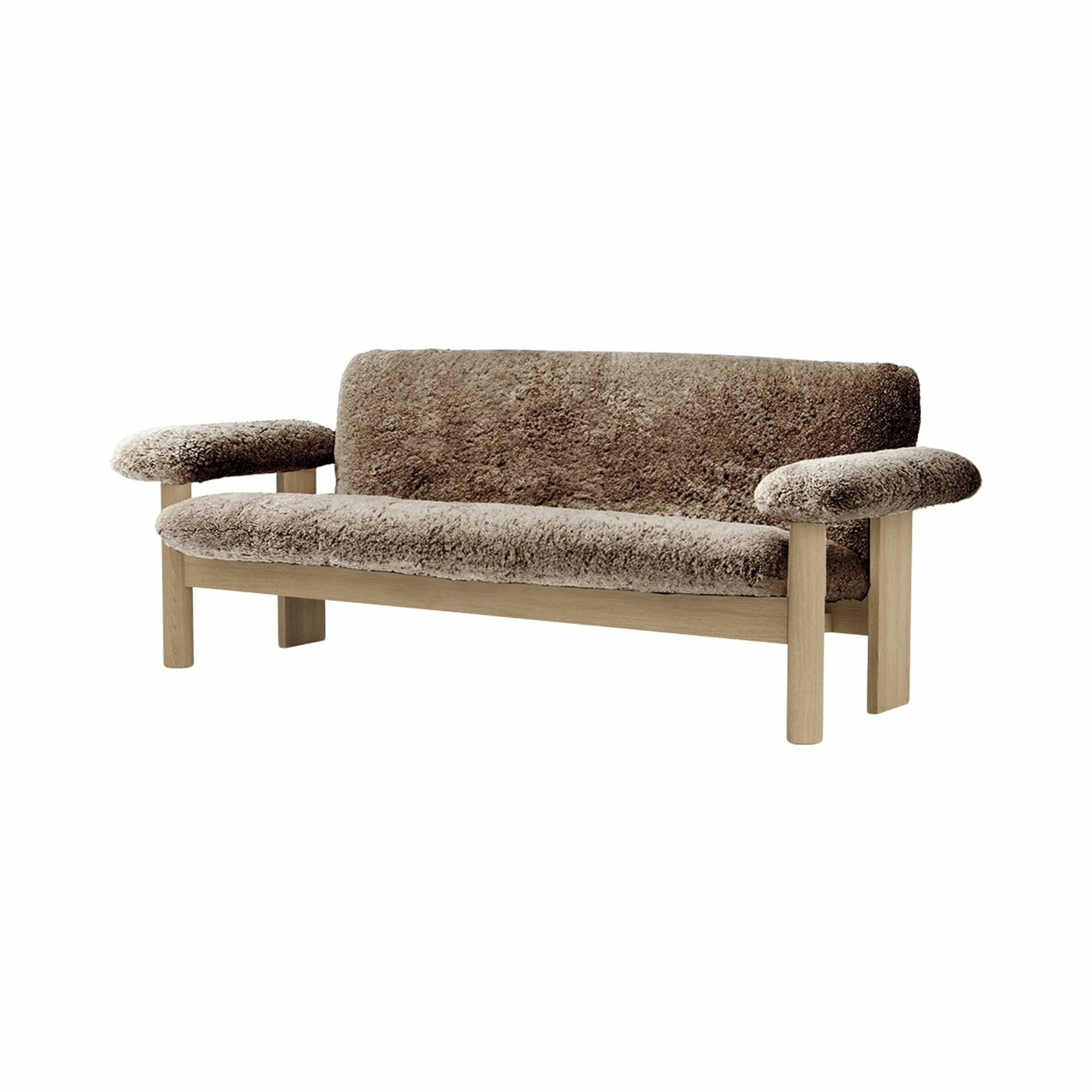 Brasilia Sofa - Natural Oak, Sheepskin, Root