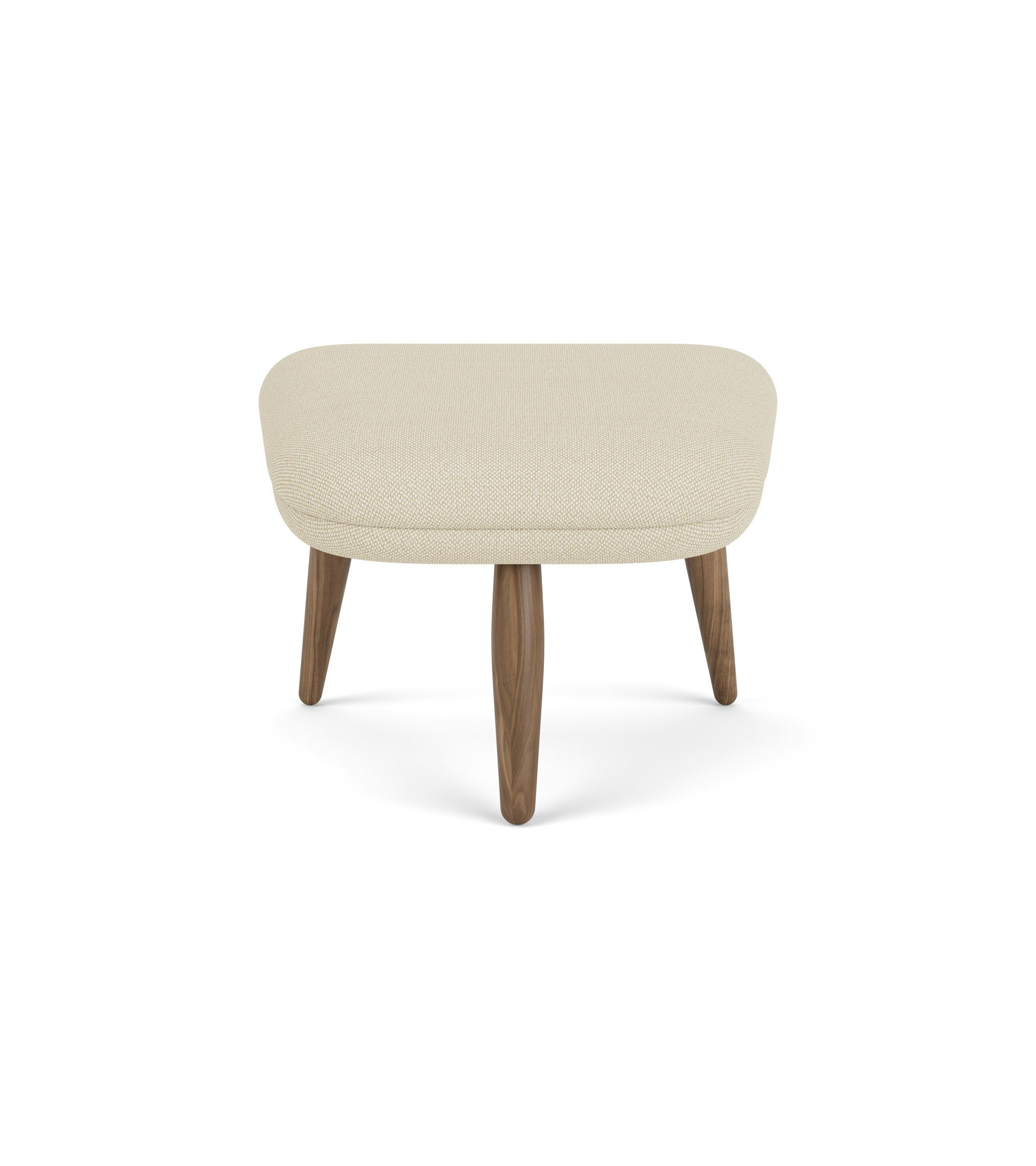 Oda Ottoman in  Walnut,  Hallingdal 65,  Light Beige