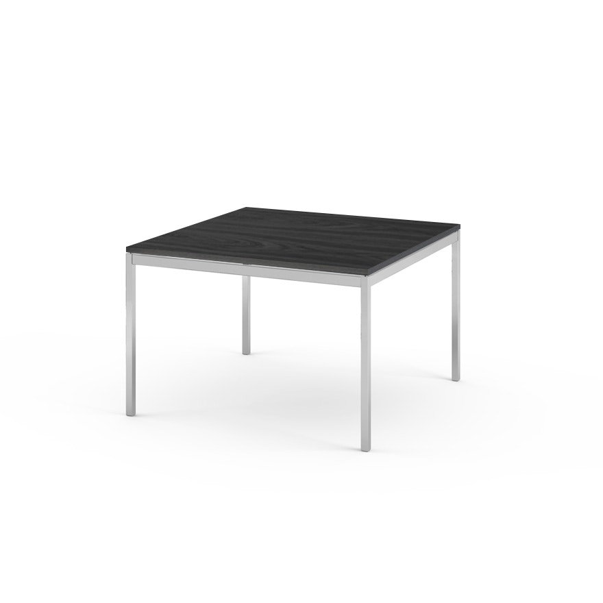 Florence Knoll Square End Table  - 29.5, Ebonized Walnut, Polished Chrome
