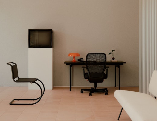 Newson Task Chair with Antenna Desk and MR Side Chair Newson Task Chair Antenna Desk MR Side Chair