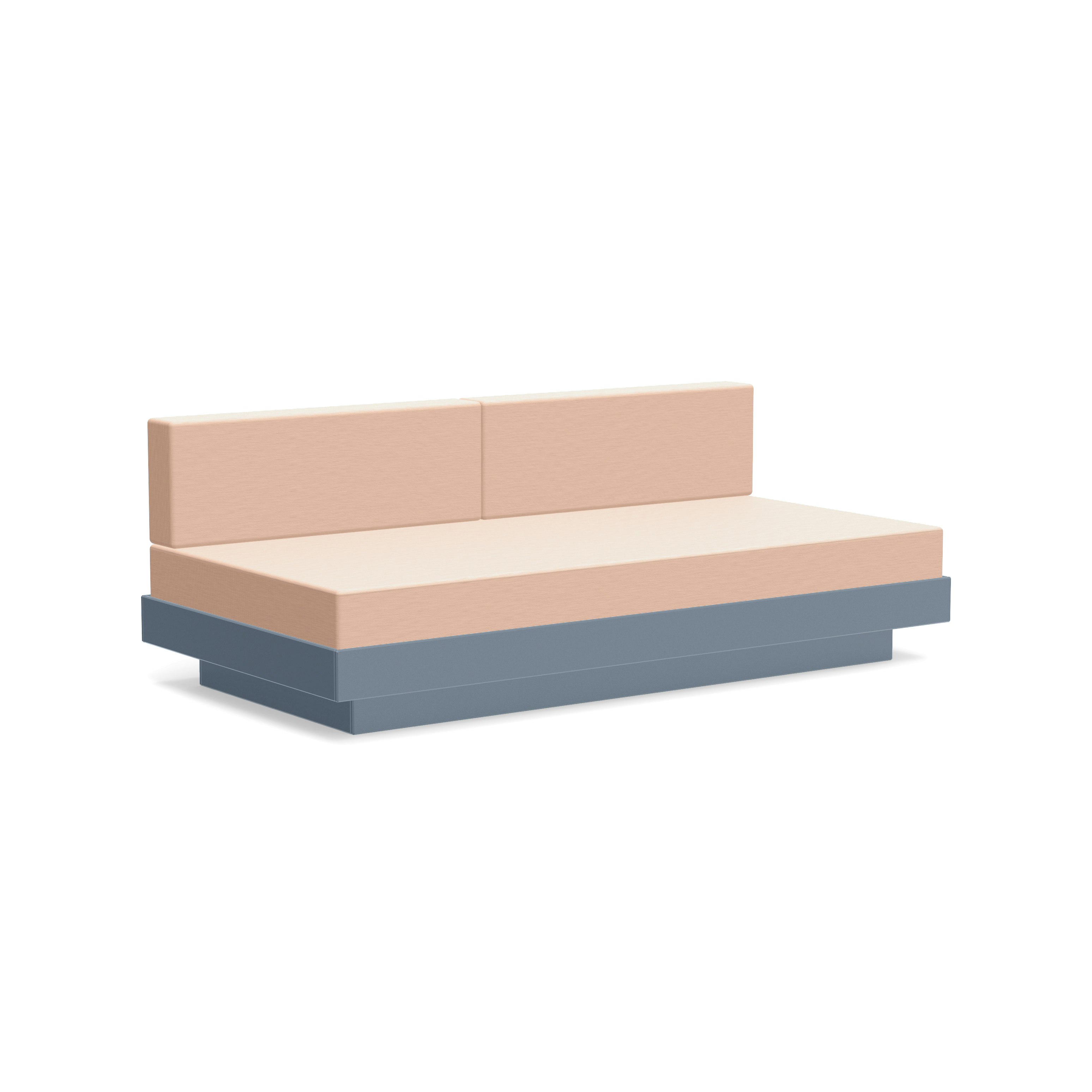 Platform One Sectional Sofa - Ash Blue Frame,  Petal Cushions
