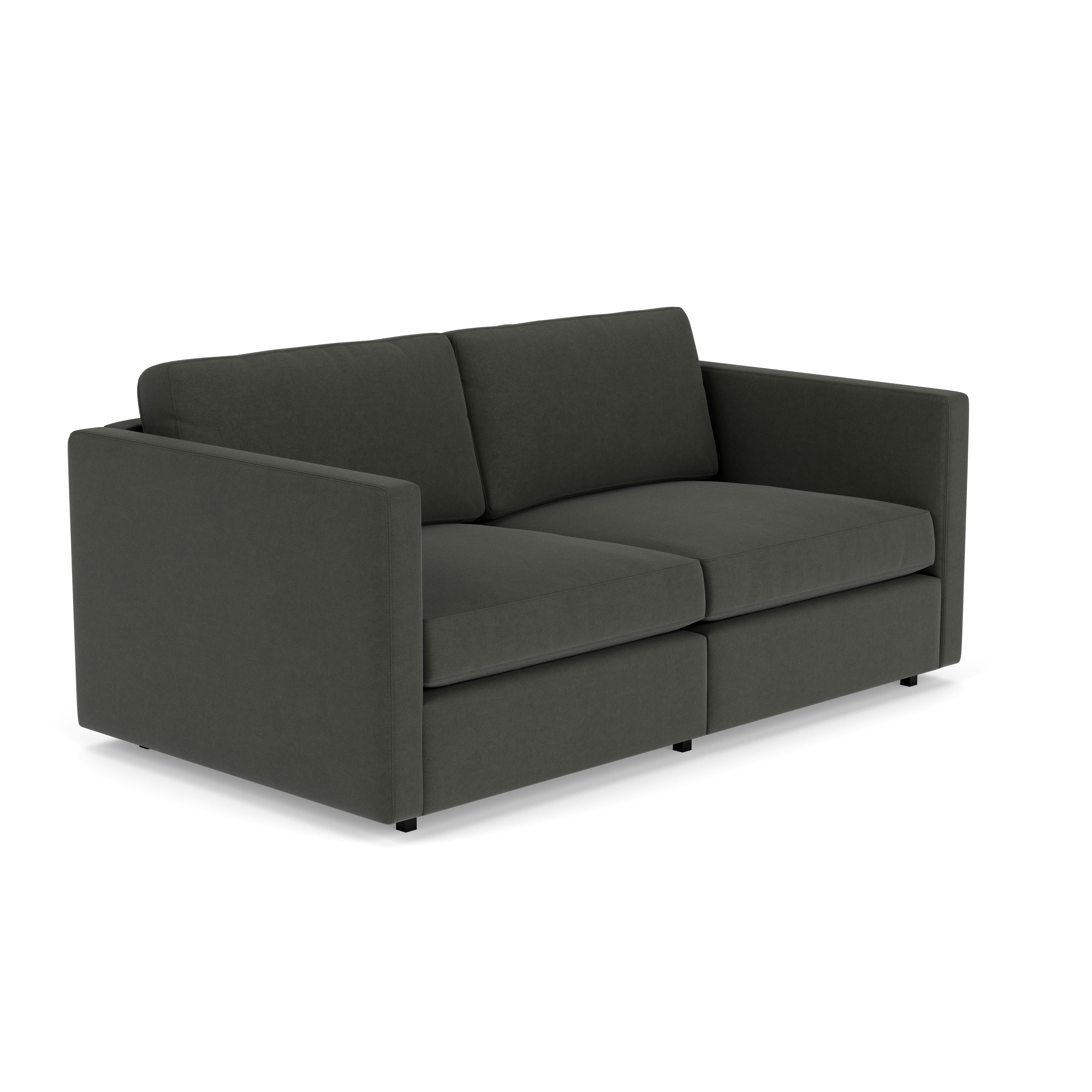 Pfister Settee - Ultrasuede, Charcoal