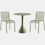 Palissade Cafe Set - Cone Table Round and 2 Side Chairs