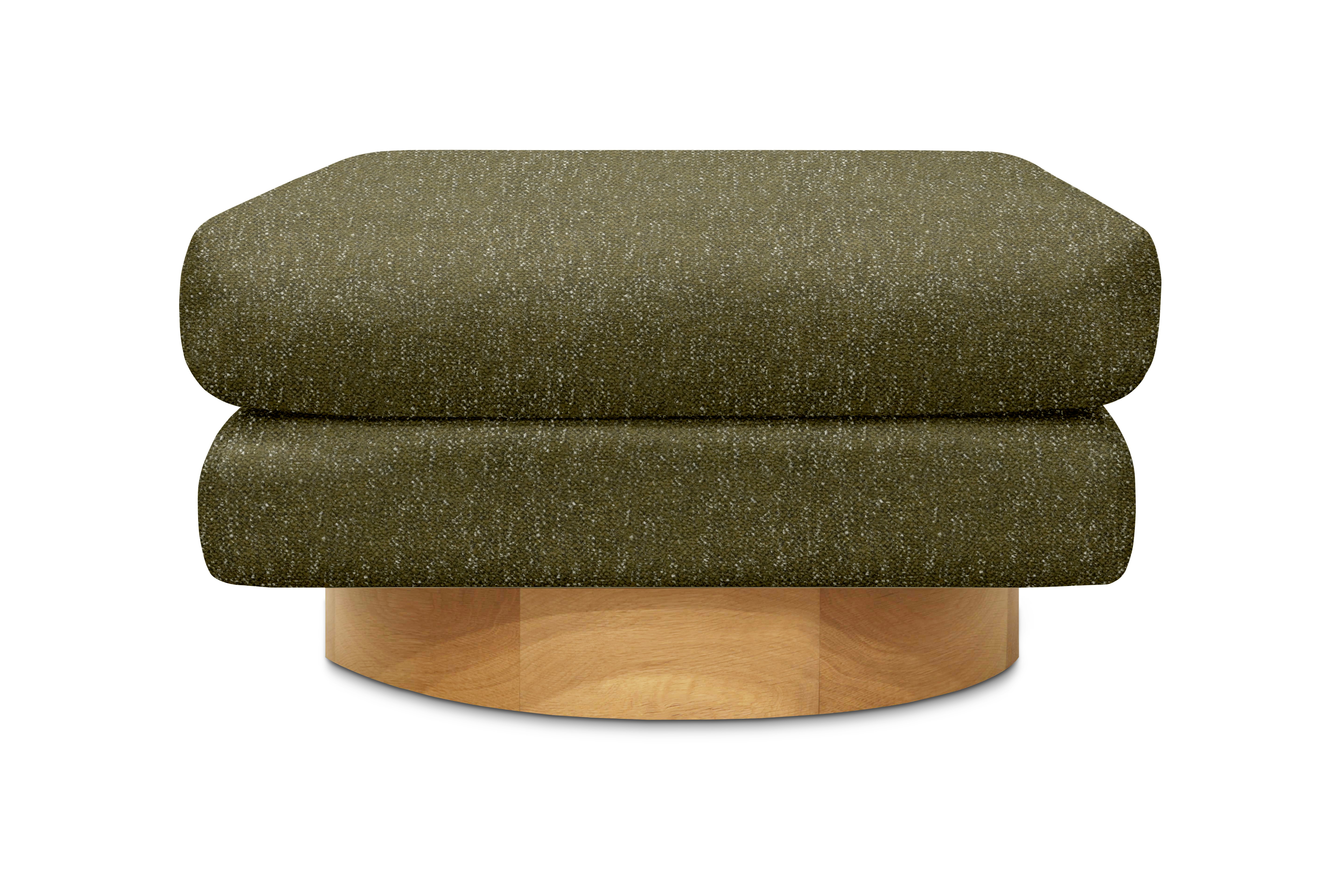 Mesa Ottoman - Novato,  Olive,  Oak