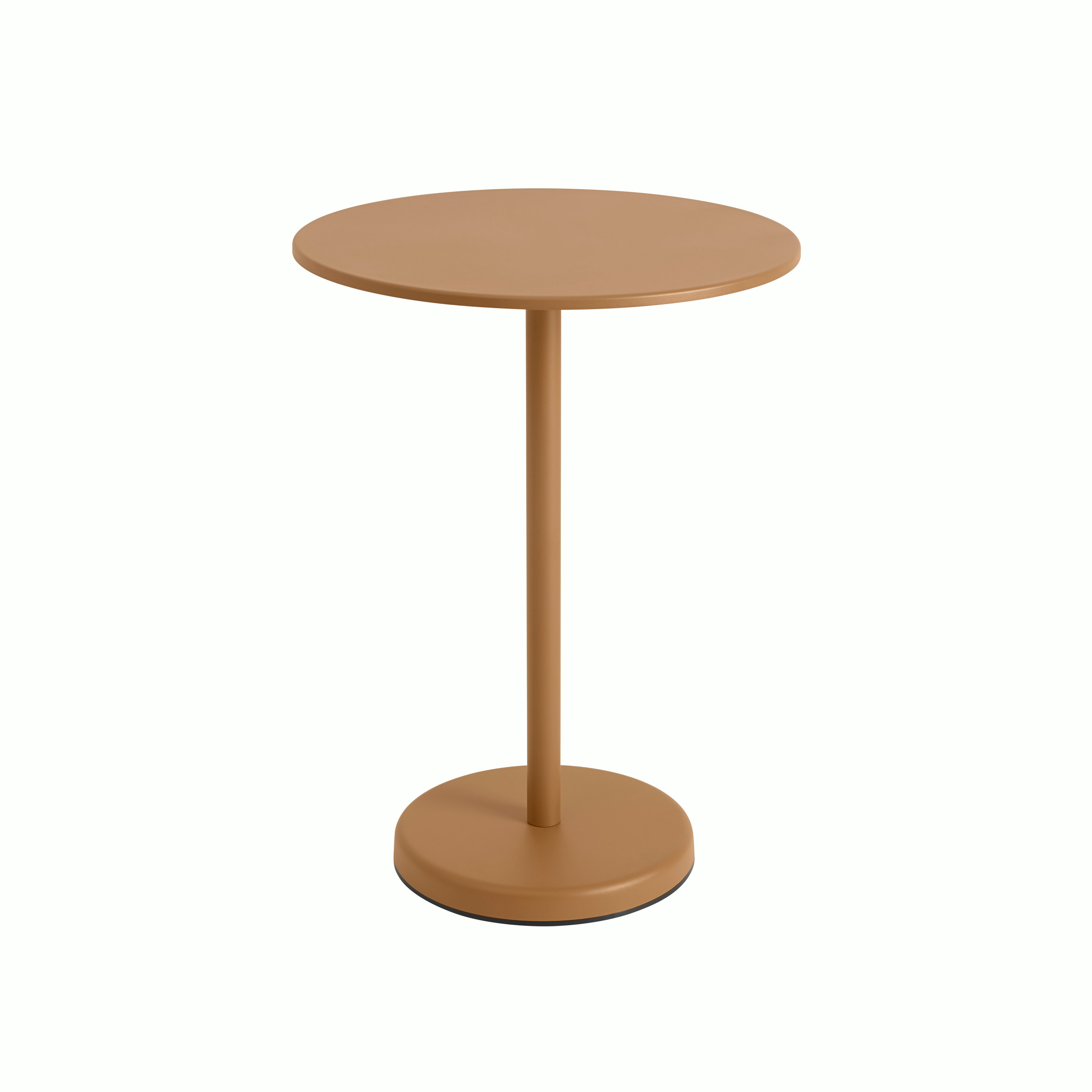 Linear steel cafe table round 70 h 95 burnt orange Muuto