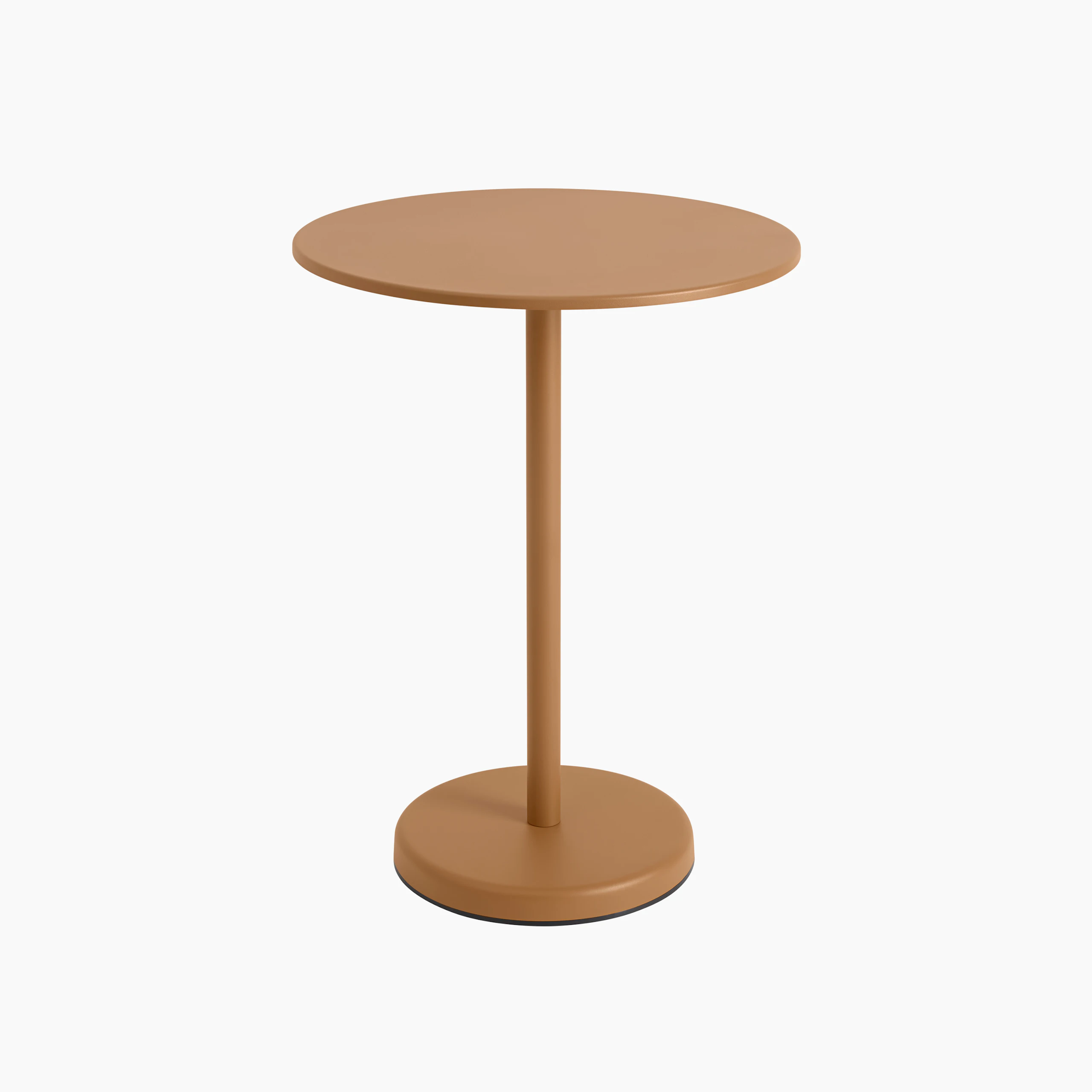 Linear steel cafe table round 70 h 95 burnt orange Muuto