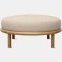 Moreno Ottoman - Round,  Amelia,  Bisque,  Oak