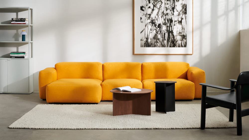 Mags Soft Low Sectional,  Peas Random Rug,  Slit Tables