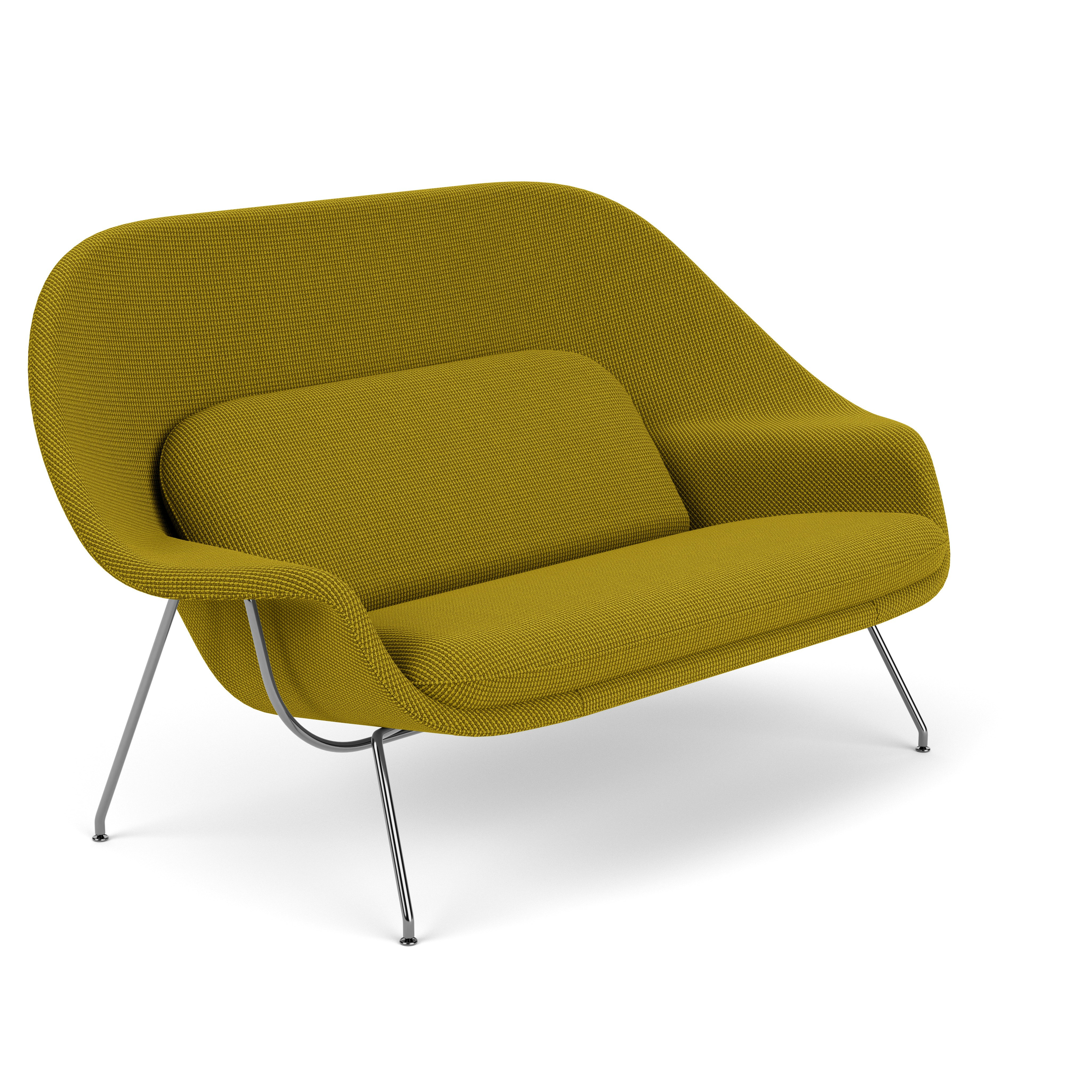 Womb Settee - Cato,  Green,  Chrome