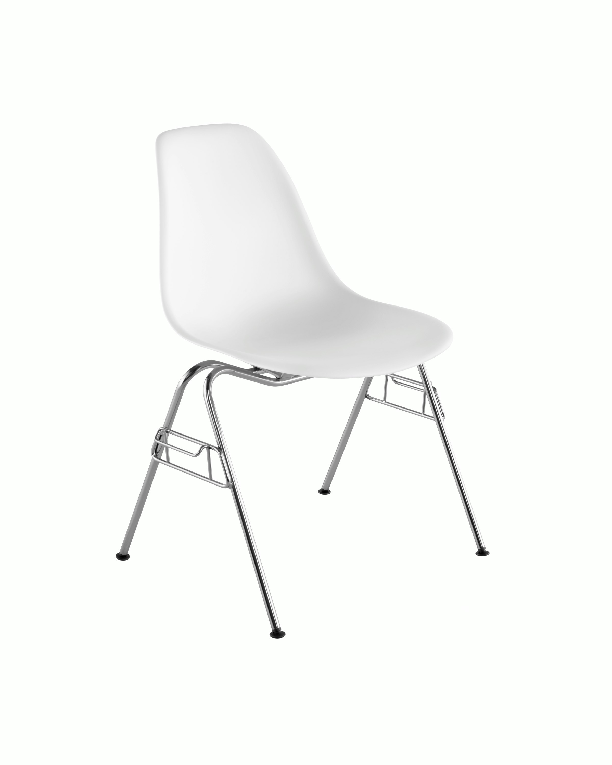 Eames Molded Plastic Side Chair, Stacking Base 