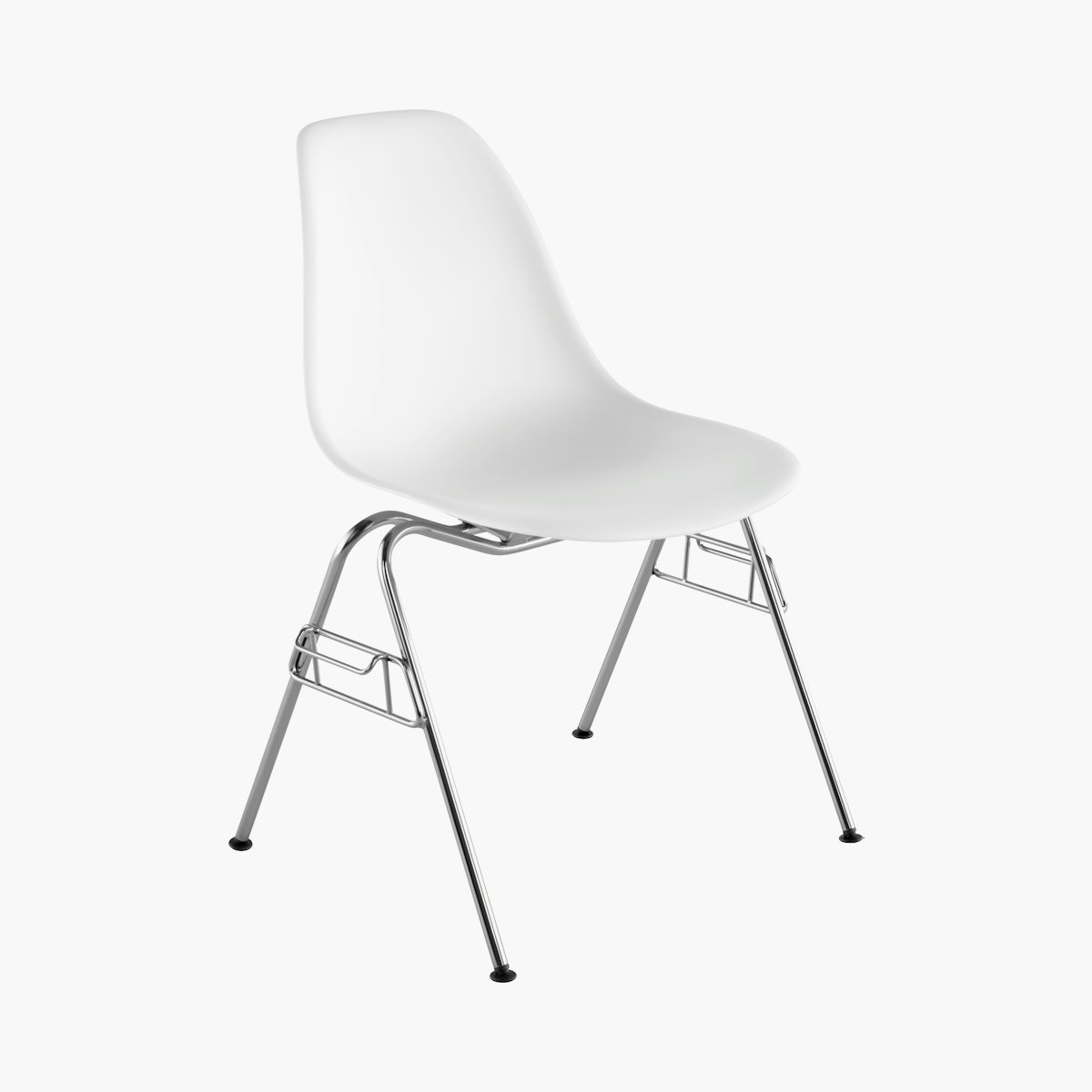 Eames Molded Plastic Side Chair, Stacking Base 