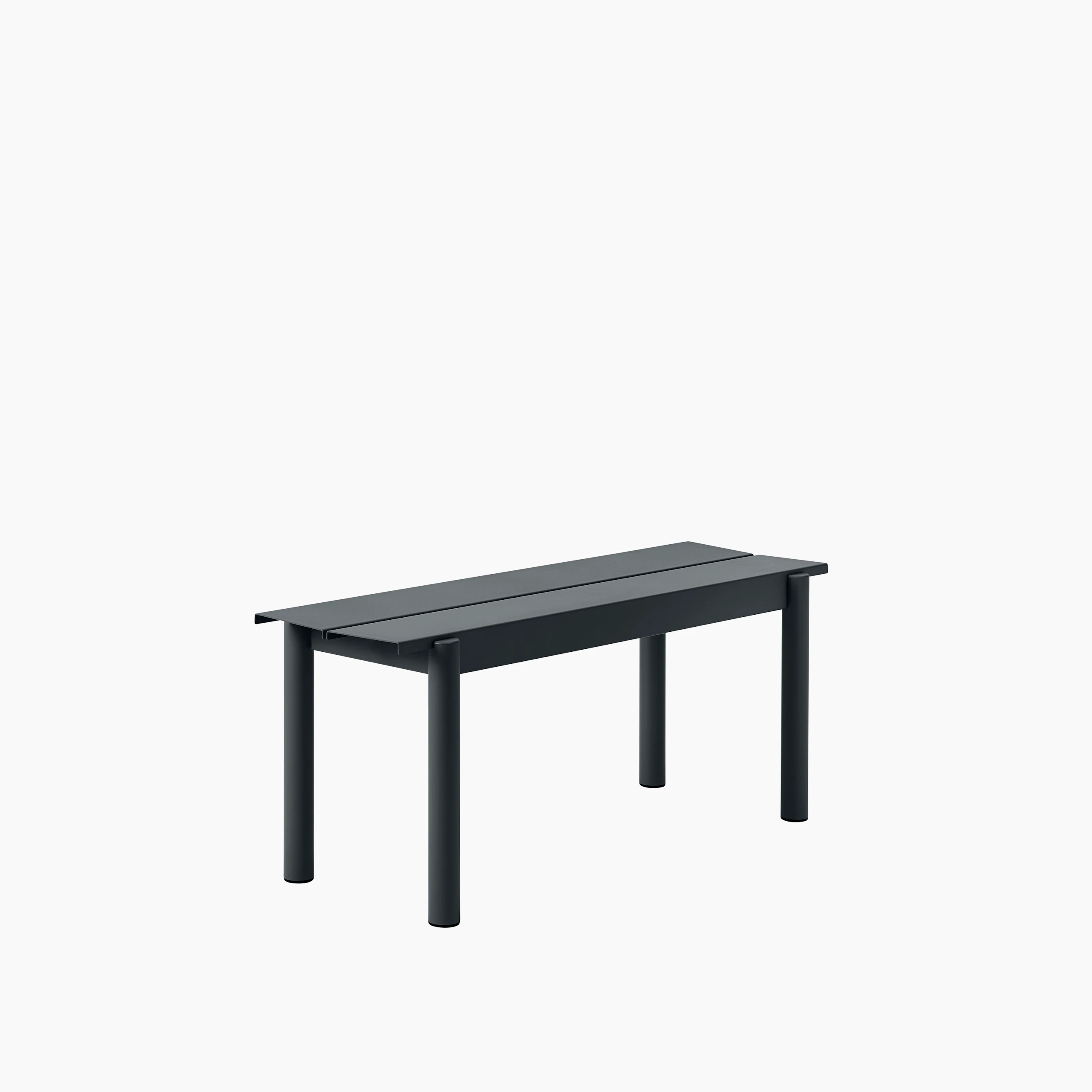 Linear steel outdoor bench 110 black Muuto