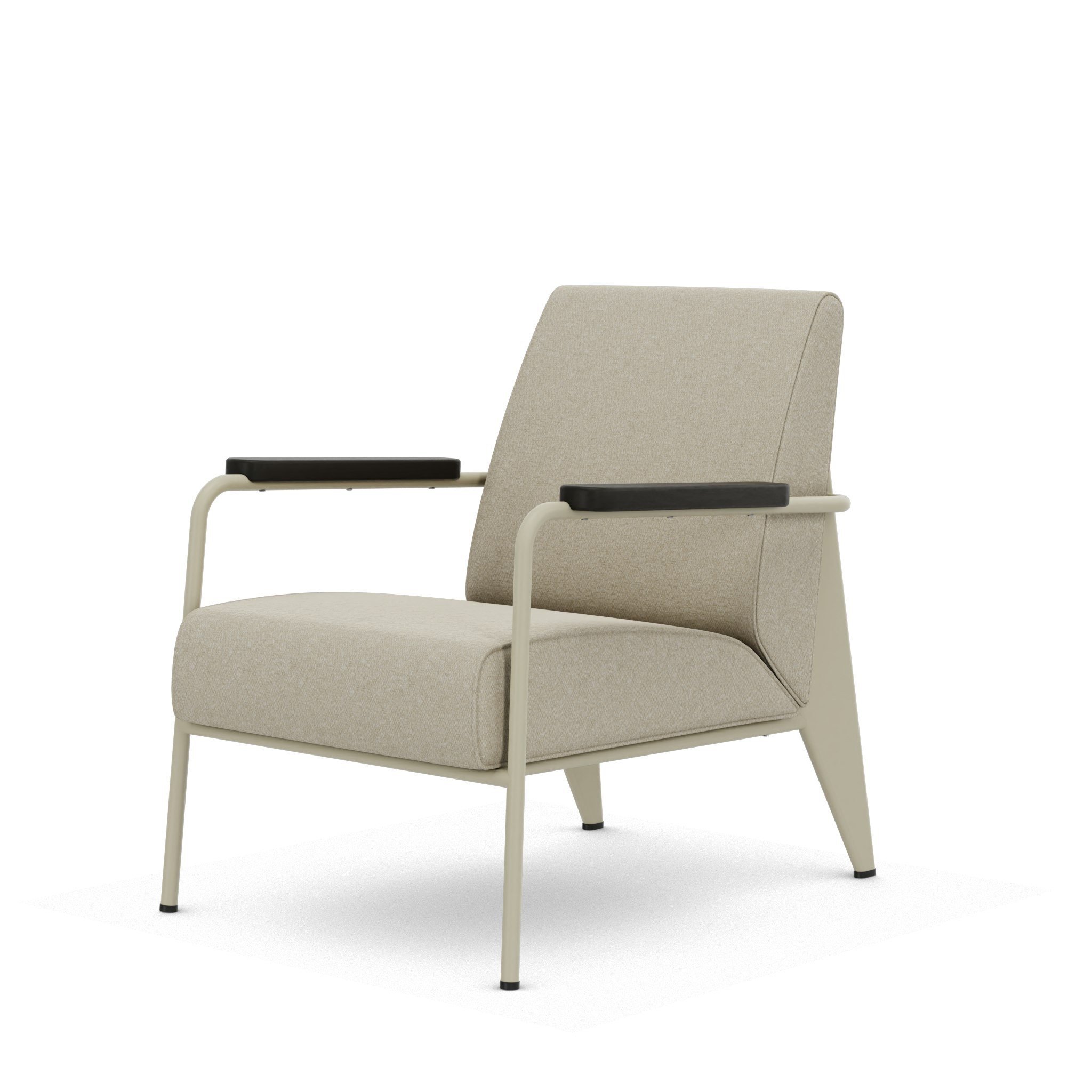 Fauteuil De Salon - Nubia,   Cream,   Blanc Colombe,   Dark Oak,   Hard Glides