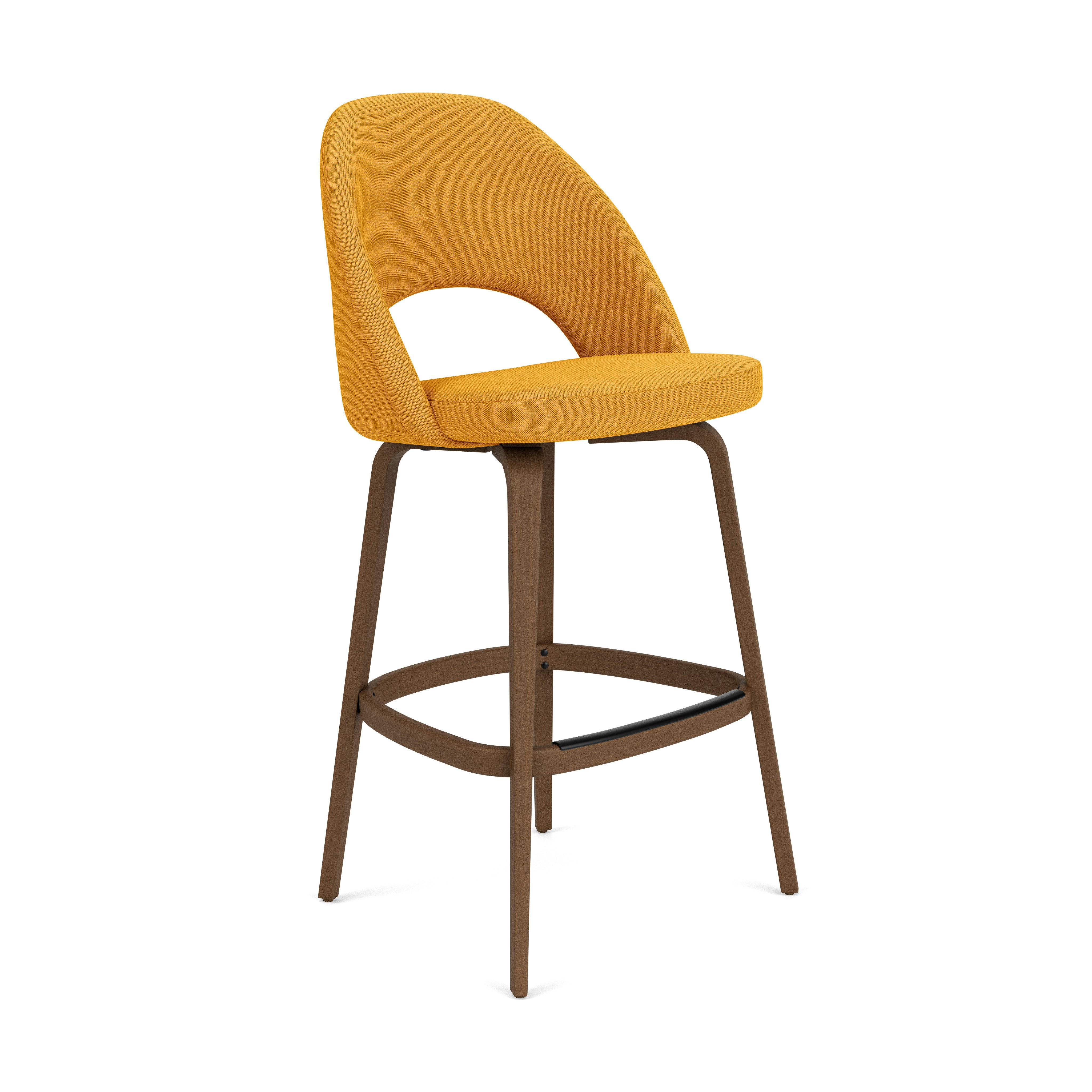 Saarinen Executive Stool - Bar Height, Crossroad, Zest, Light Walnut