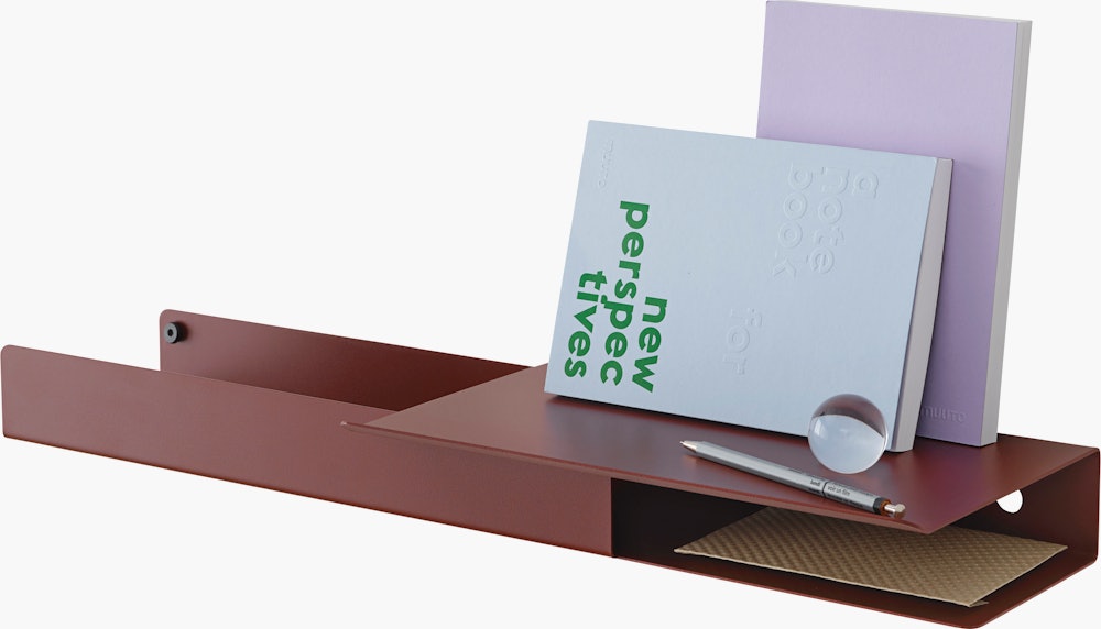 Folded shelves platform 62x5 deep red w styling office