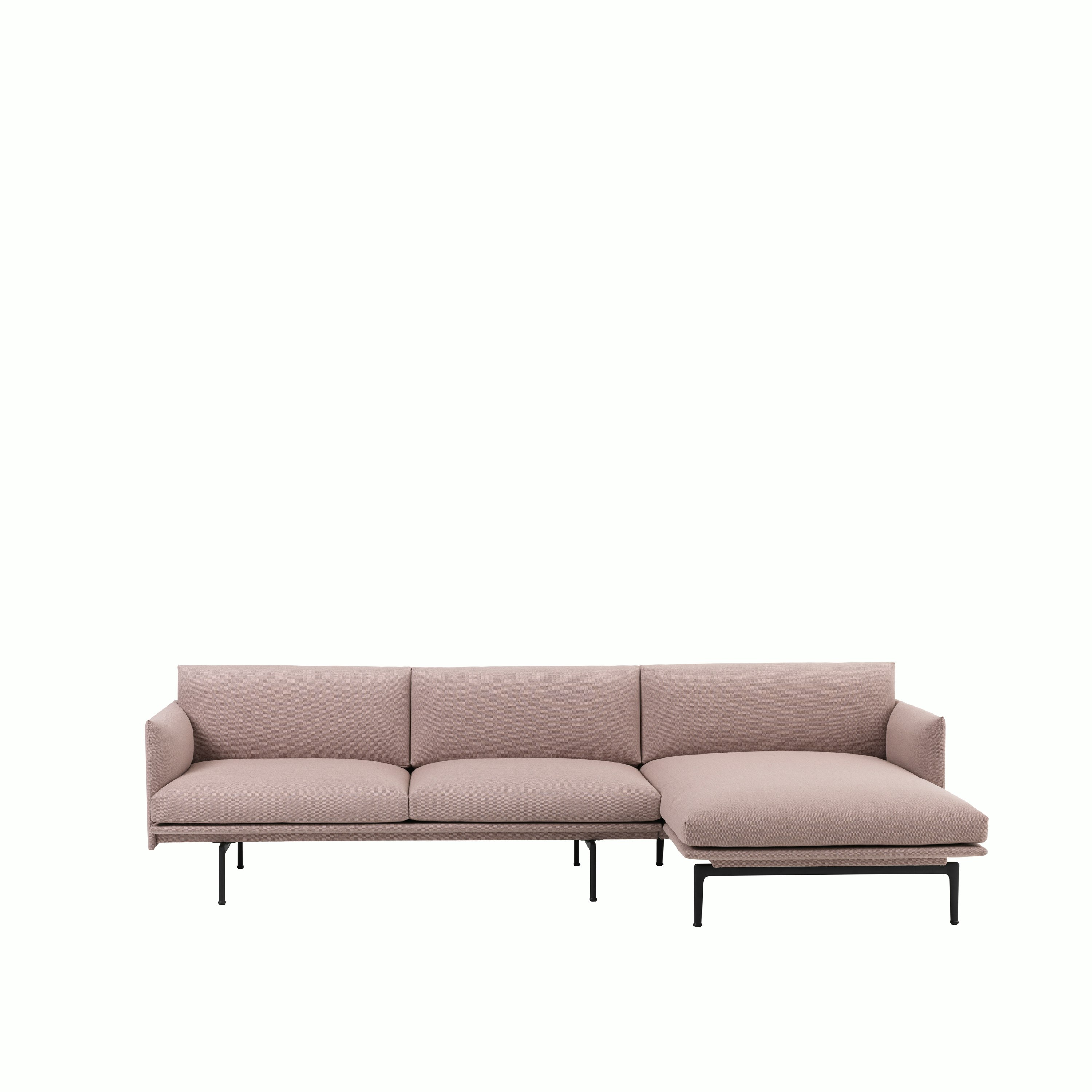 Outline sofa chaise longue 3 seater fiord 551 Muuto right