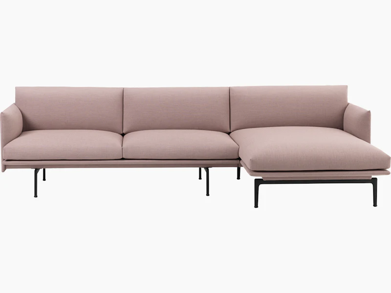 Outline sofa chaise longue 3 seater fiord 551 Muuto right