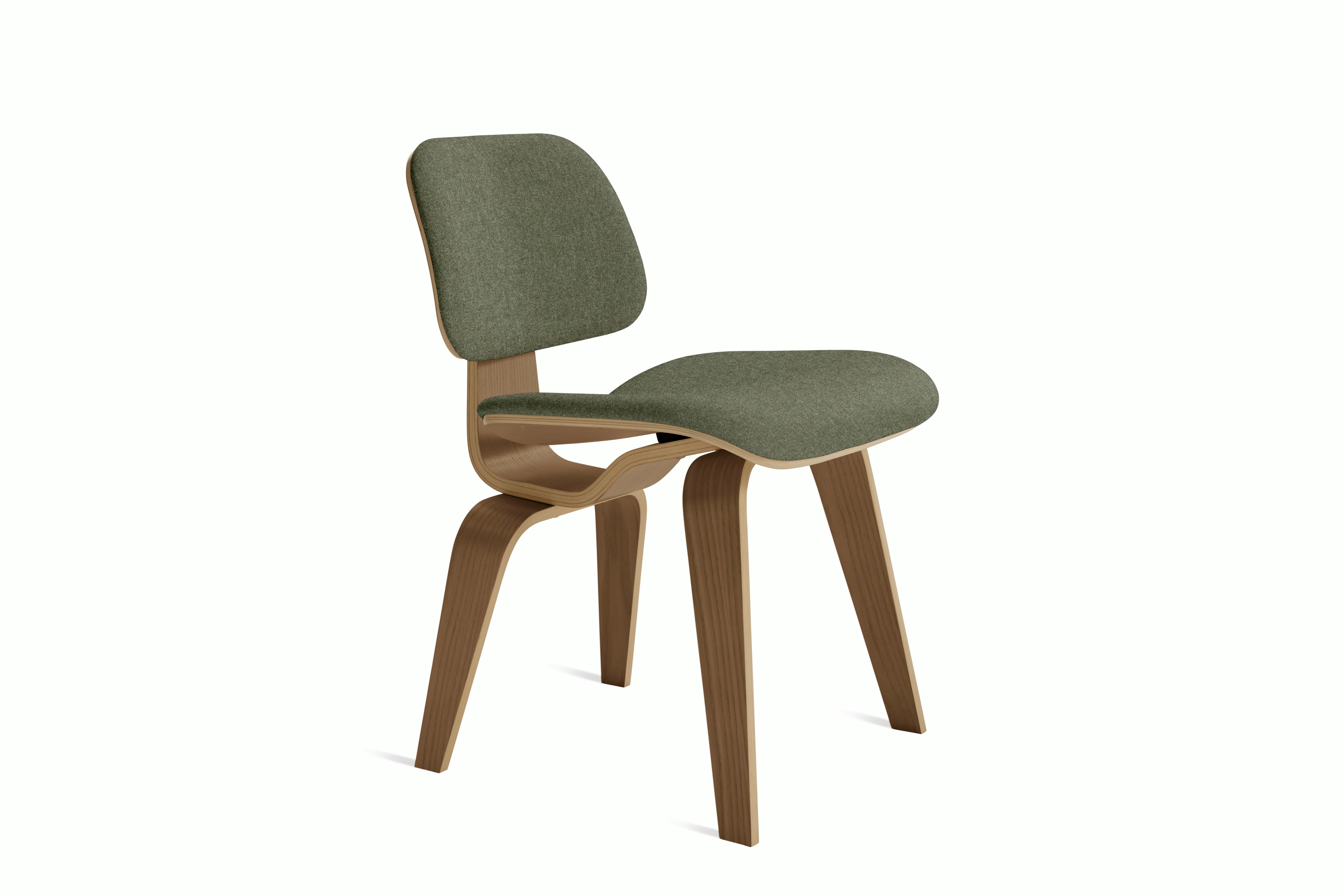 Eames Molded Plywood Dining Chair Wood Base (DCW) in Walnut,  Luce,  Agrarian