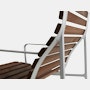 Traverse Lounge Chair with Arms - Heat Treated Ash, Lacquered Aluminum Frame