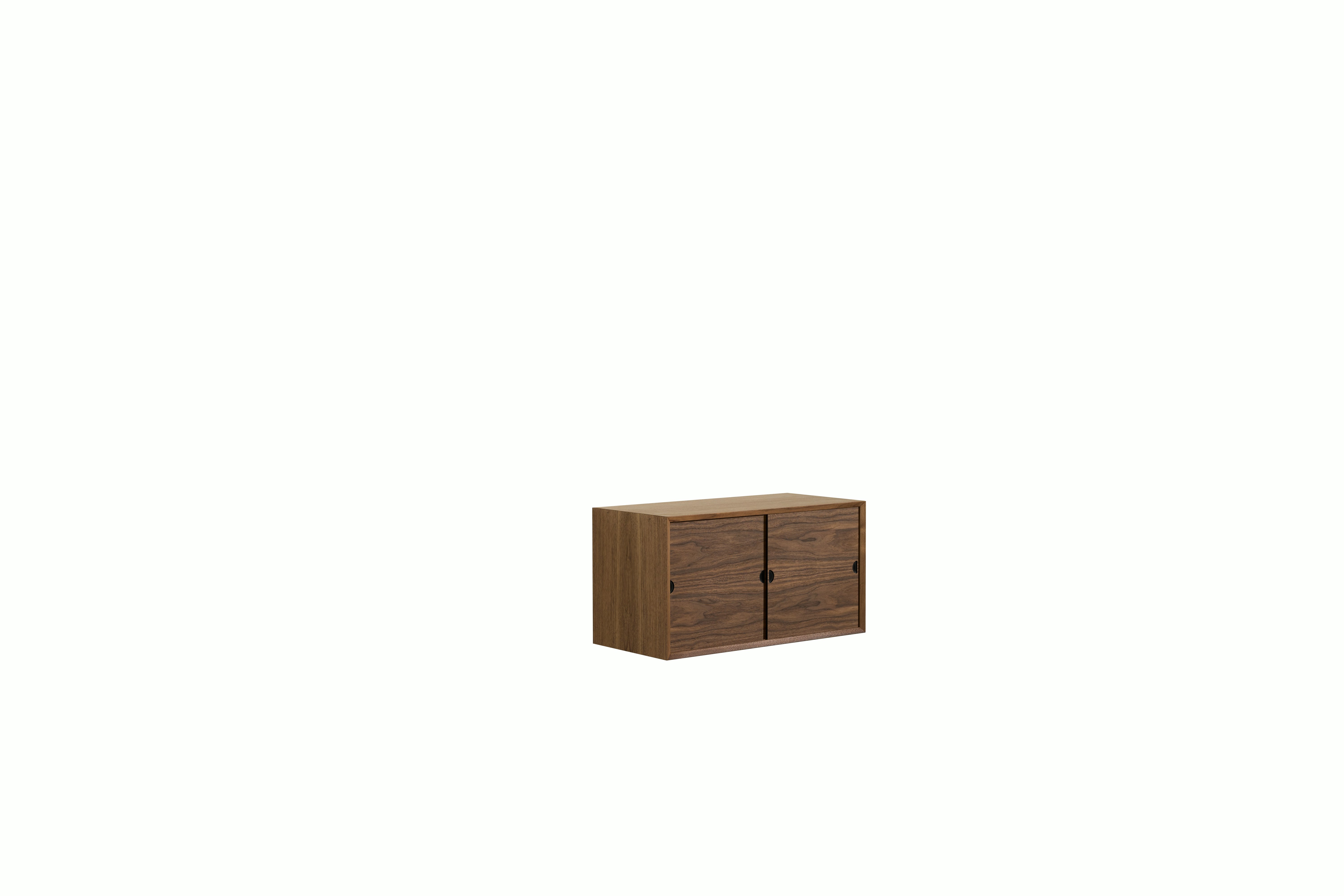 System Cado Sideboard - 1 Cabinet,  Walnut,  Sliding Doors Cabinet