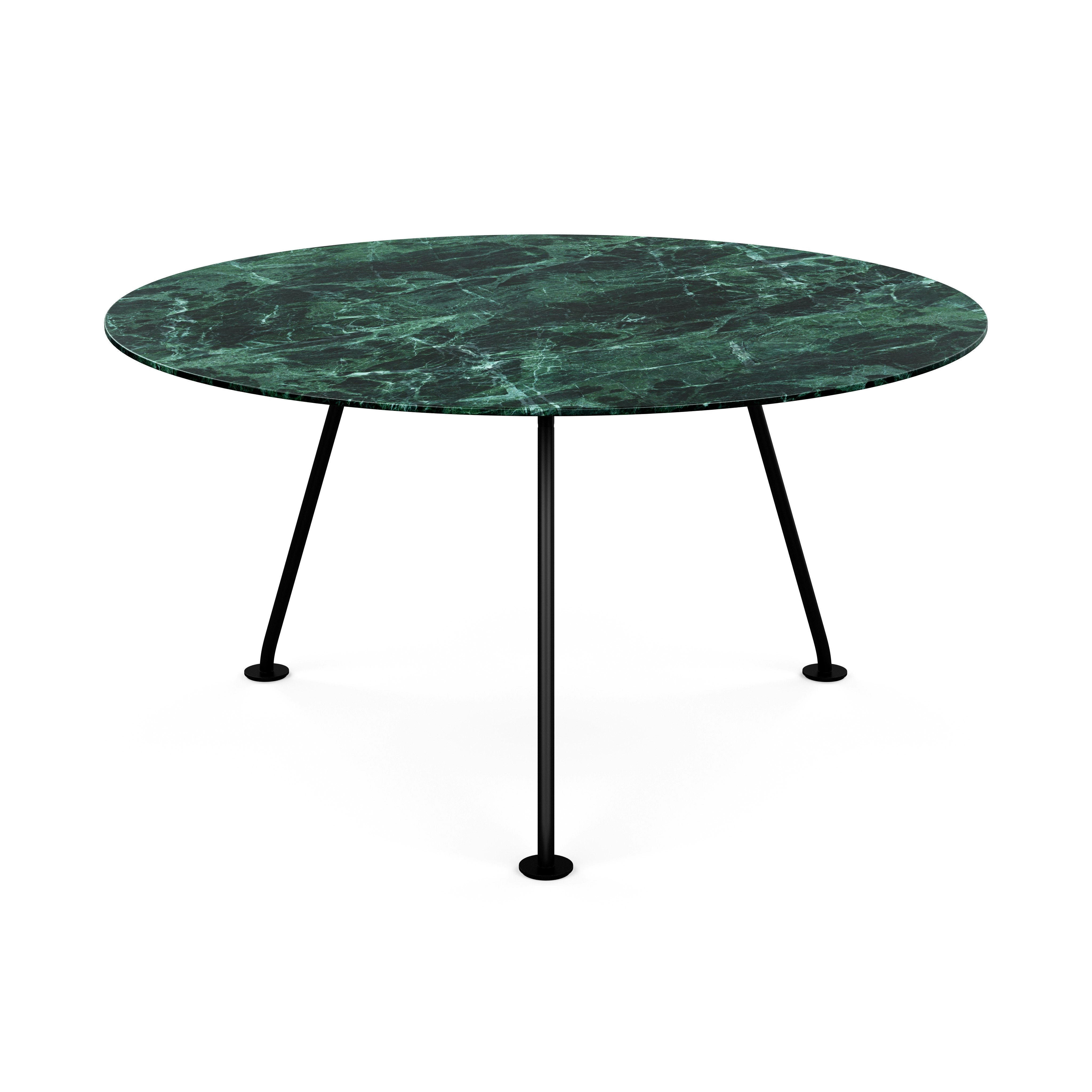 Grasshopper Dining Table - Round,  54",  Satin Verdi Alpi,  Black"