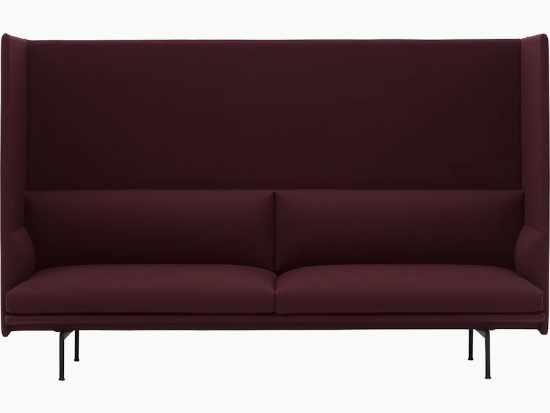 Outline highback sofa 125 3 seater vidar 693 black Muuto