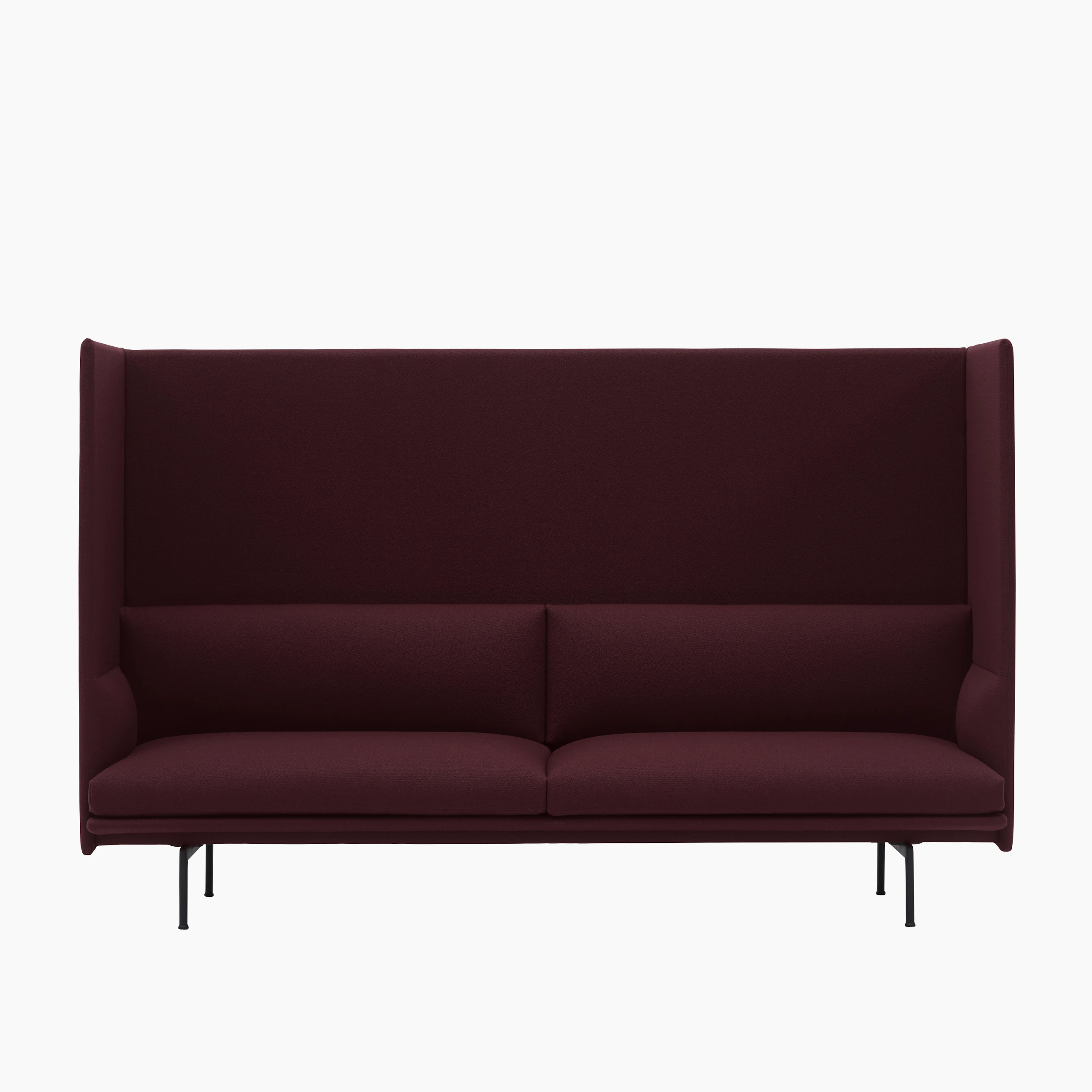 Outline highback sofa 125 3 seater vidar 693 black Muuto