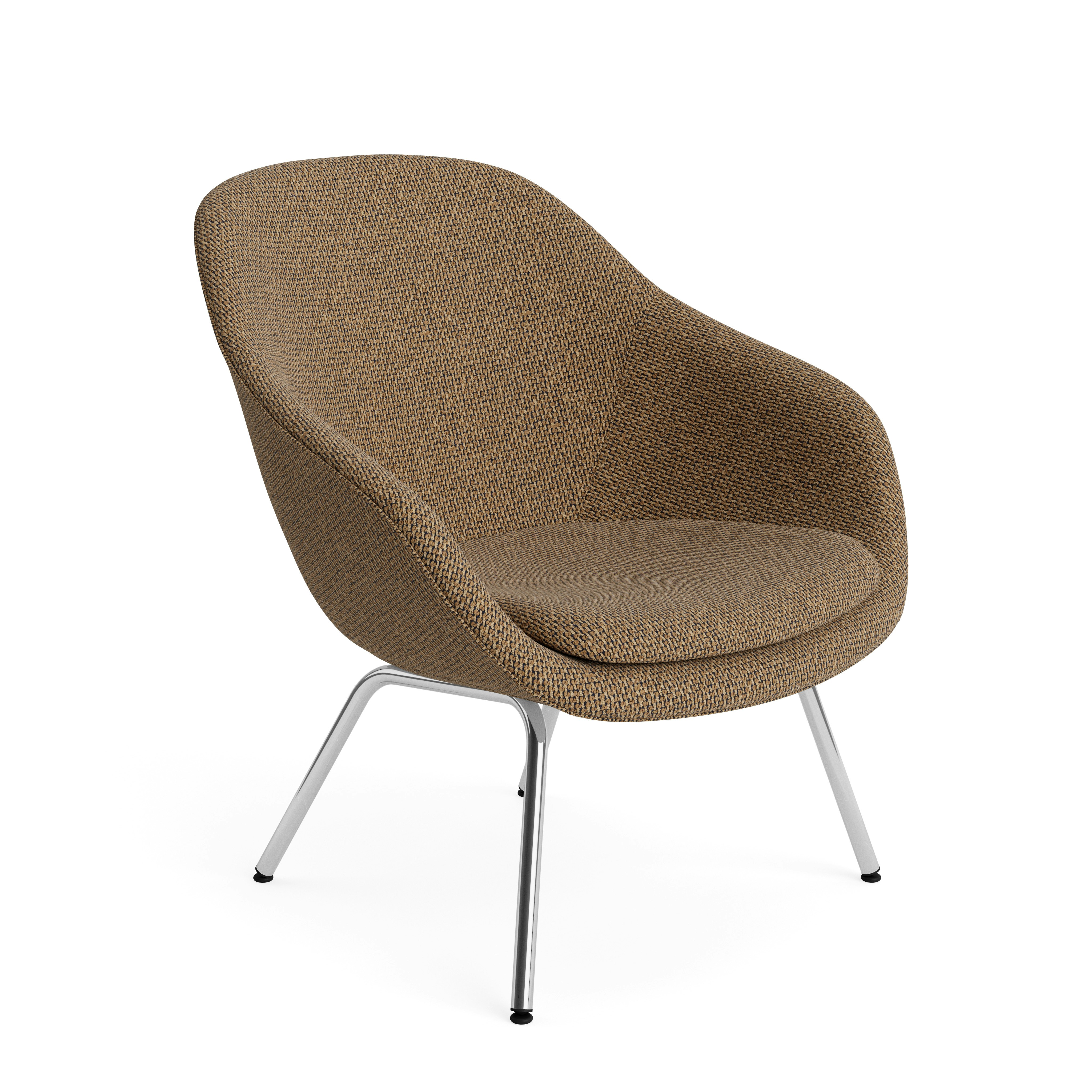 AAL 87 Armchair, Low Back - Standard, Tartaglia, 1004 Blue Tan, Chromed Steel