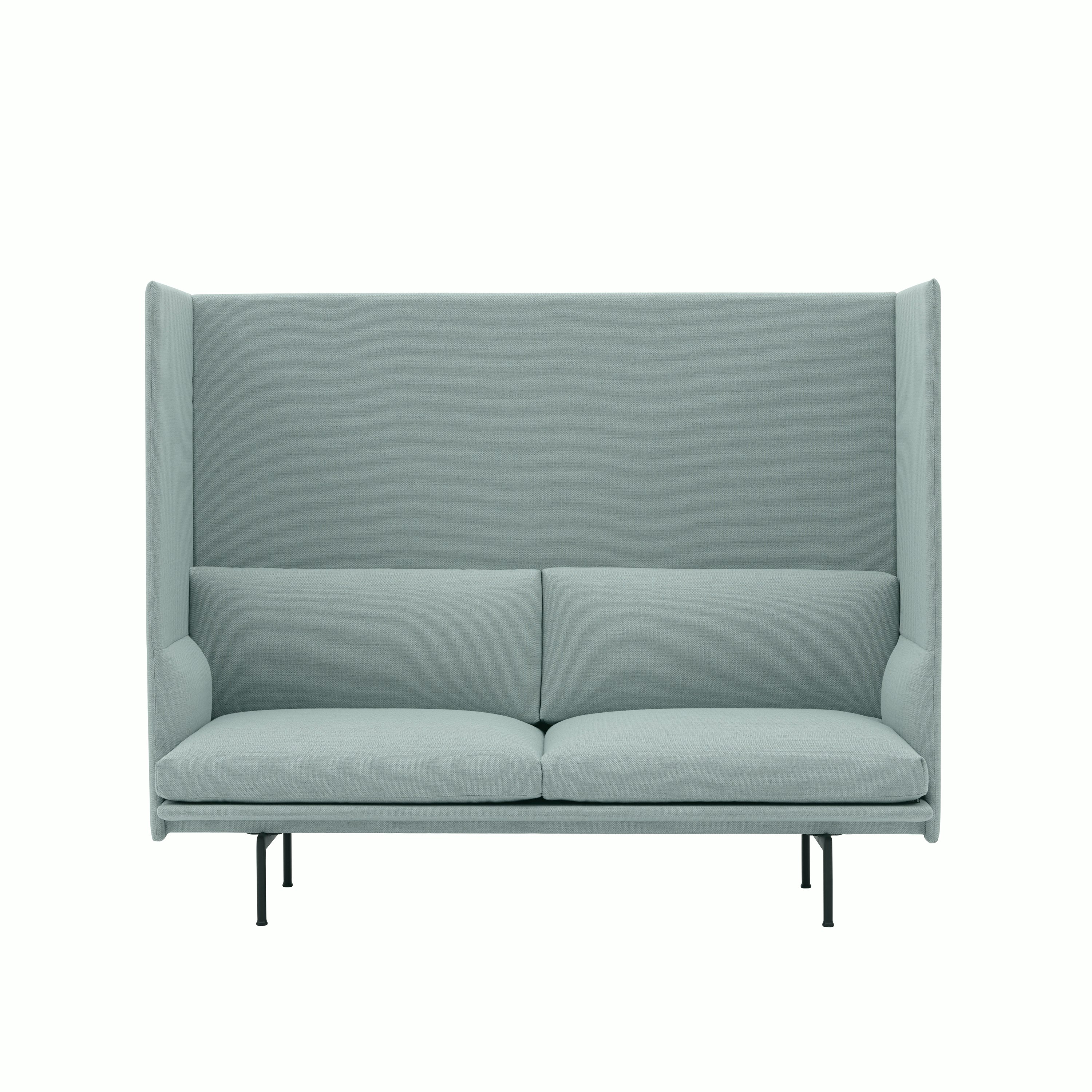 Outline highback sofa 125 2 seater fiord 721 black Muuto