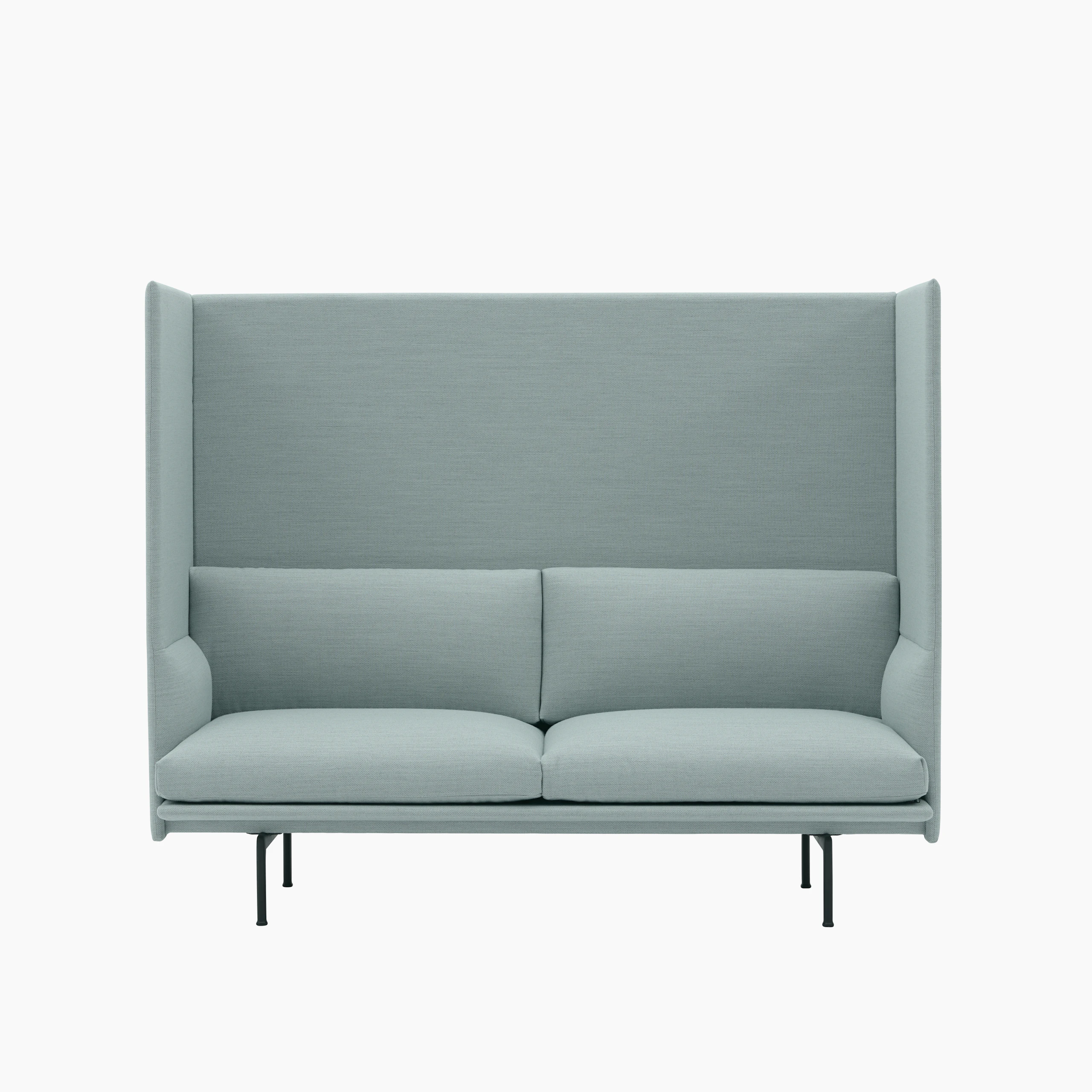 Outline highback sofa 125 2 seater fiord 721 black Muuto
