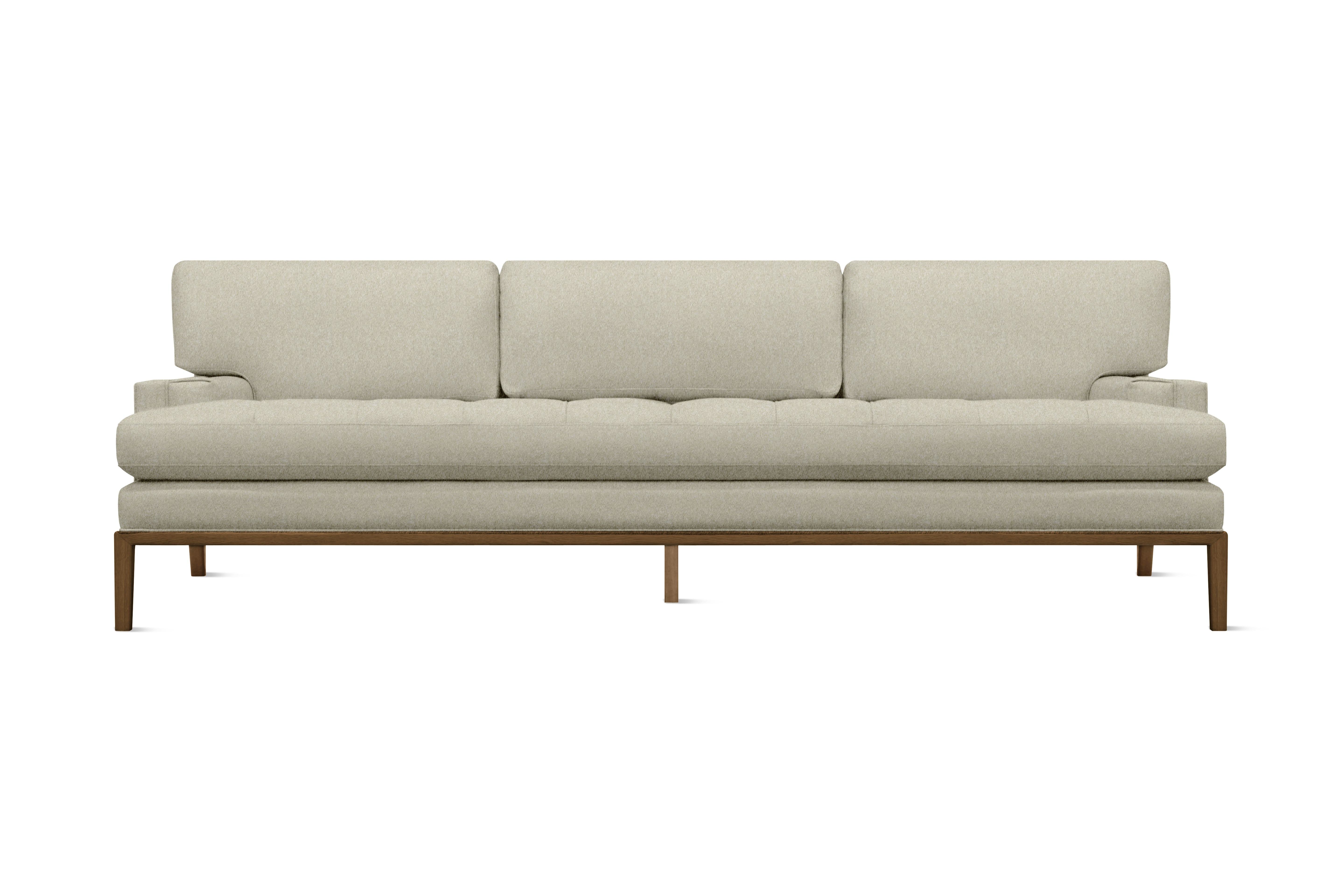Forster Sofa - Alpaca Faux,  Sea Salt,  Walnut