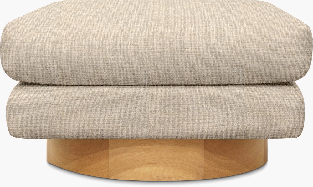 Mesa Ottoman - Amelia,  Bisque,  Oak