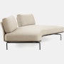 Panoramic Sofa - Right ,  Double Large,  Curly,  Ivory,  Charcoal