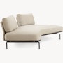 Panoramic Sofa - Right ,  Double Large,  Curly,  Ivory,  Charcoal