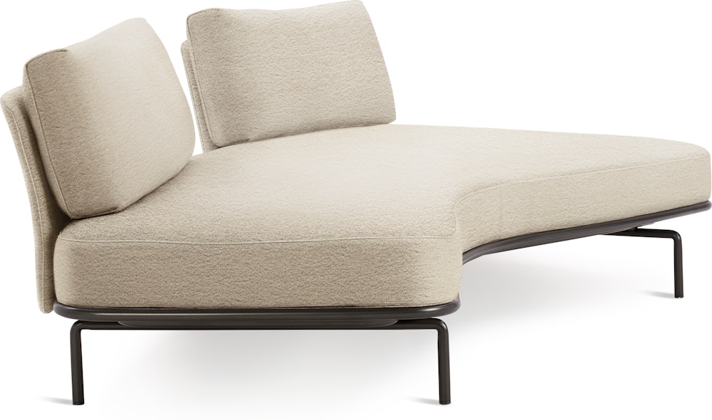 Panoramic Sofa - Right ,  Double Large,  Curly,  Ivory,  Charcoal