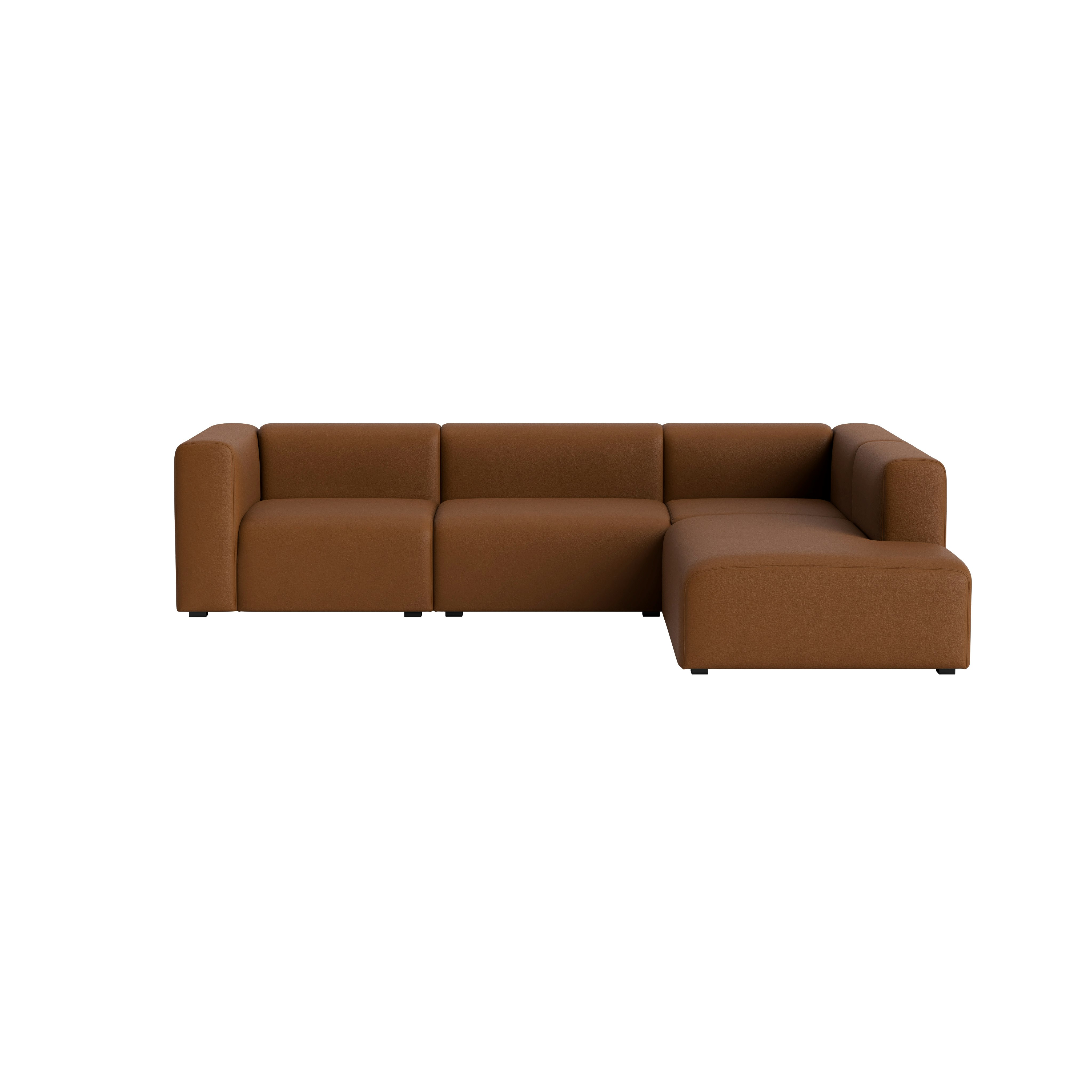 Mags L-Shaped Sectional - Right, Prone Leather, 017 Ledge
