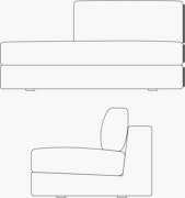 Reid Side Chaise - 1" Block Leg