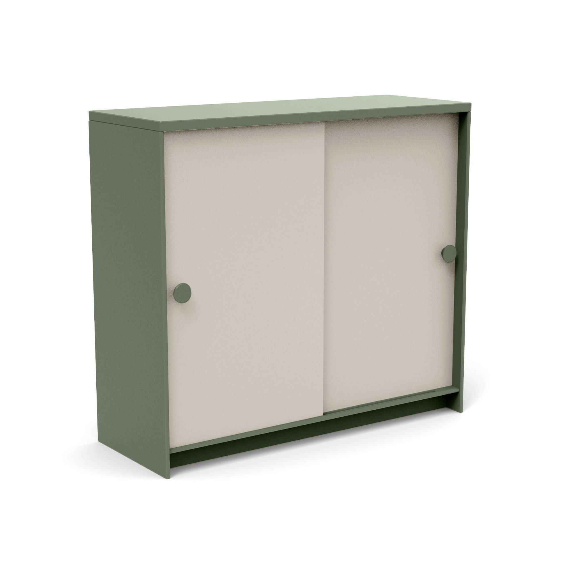 Slider Storage Cabinet - Sage Frame,  Fog Doors