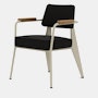 Fauteuil Direction - Volo,   Black,   Blanc Colombe,   Natural Oak,   Hard Glides