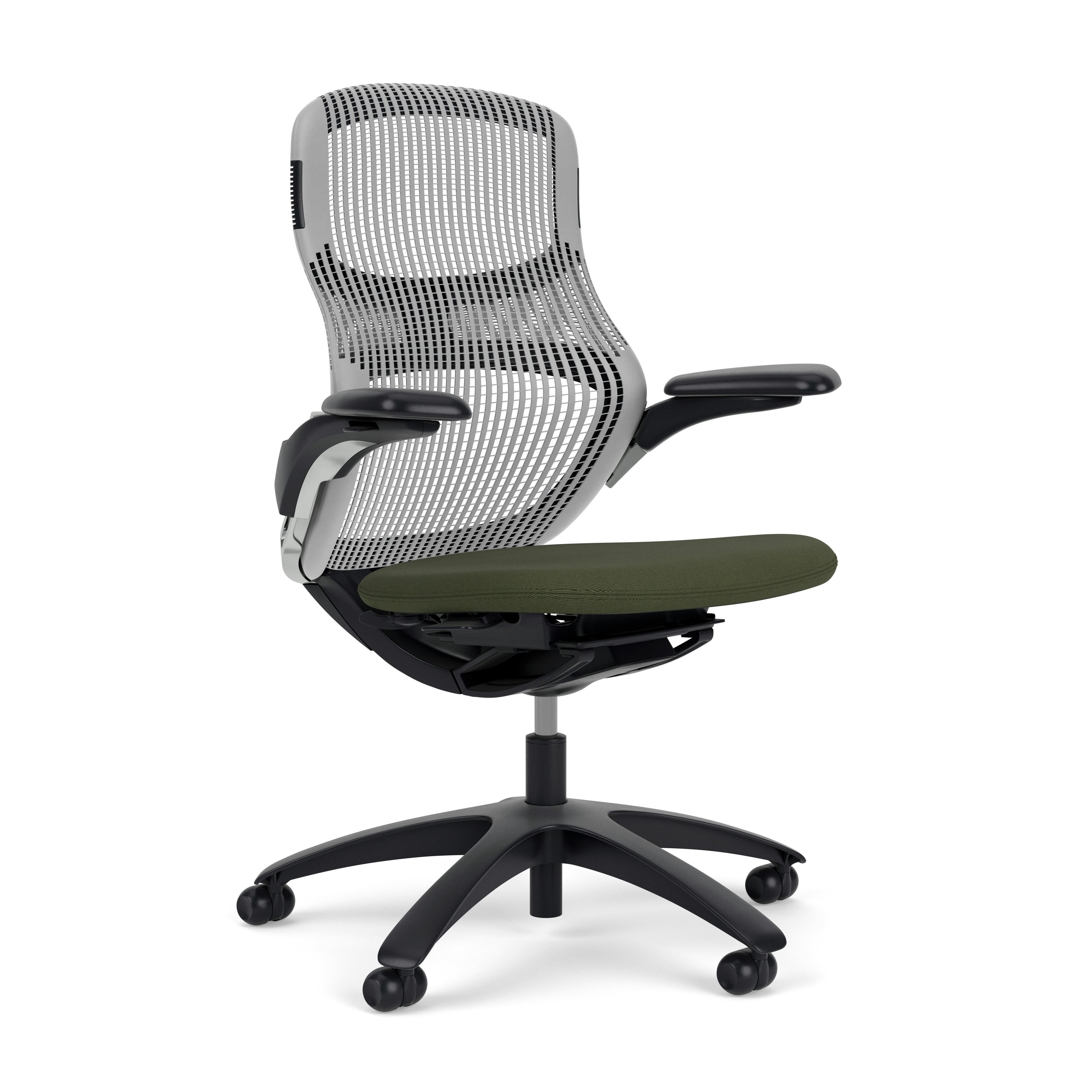 Generation Chair - Dark, High Performance, Pebble, Generation, Olive, Plastic Standard, Hard Wheel