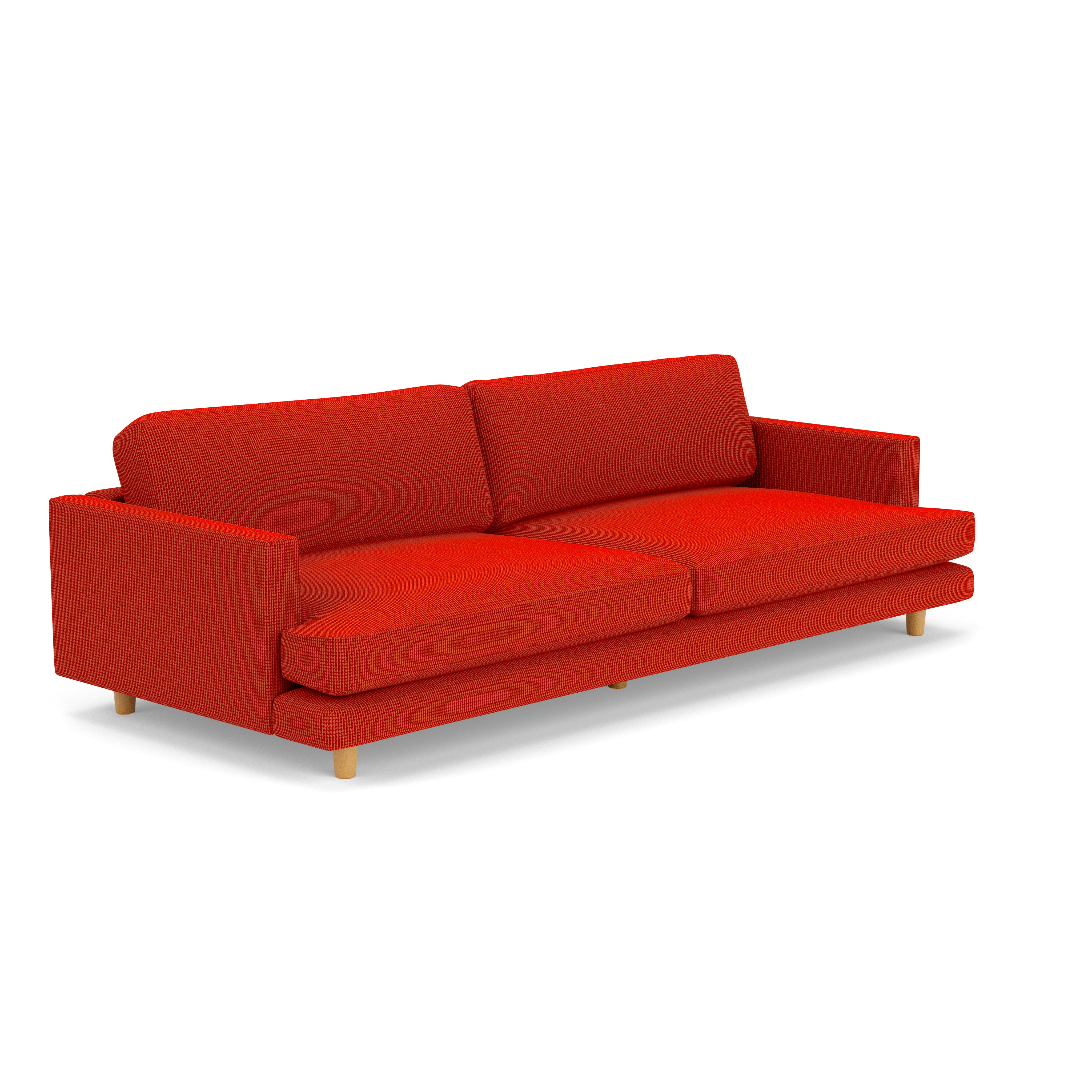 D'Urso Sofa - Cato, Fire Red, Clear Oak