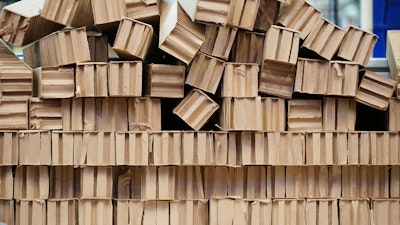 A stack of cardboard packaging materials.