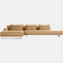 A sand Lecco Open Sectional with Chaise viewed from the front