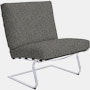 Tugendhat Chair in Modern Tweed,  Tailor with belting in Belting Leather,  Black and chrome frame