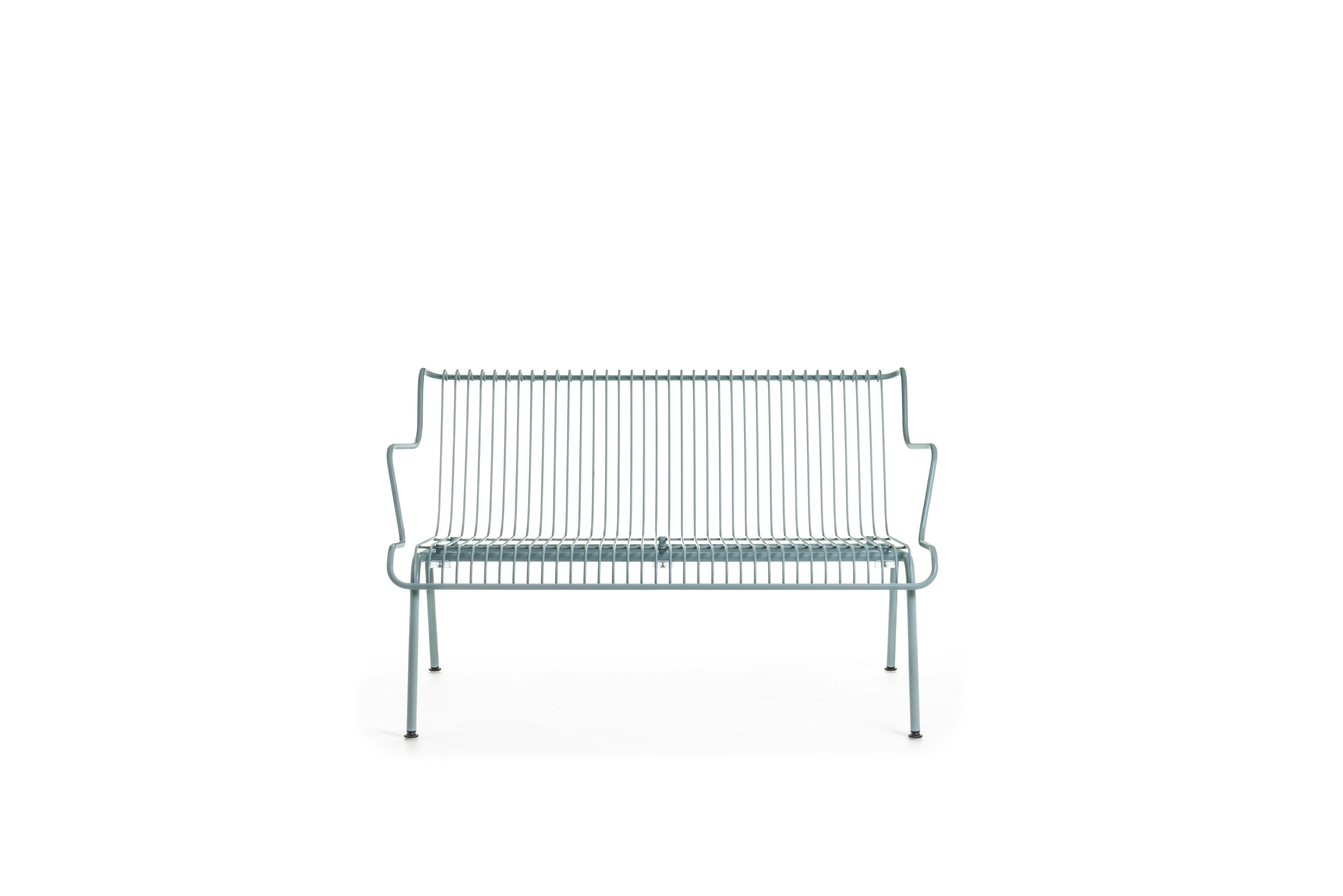 South Outdoor Lounge Bench with Arms - Light Blue