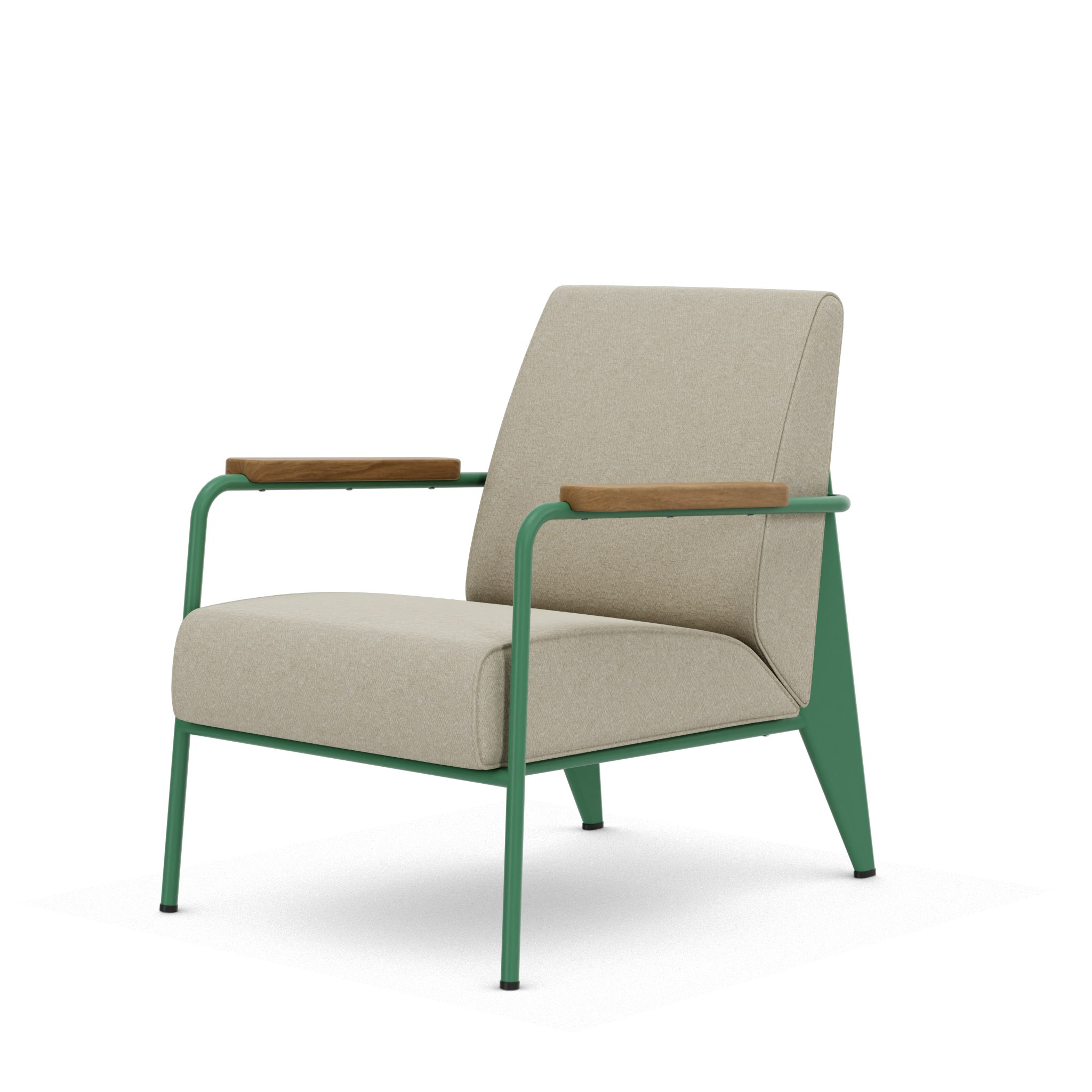Fauteuil De Salon - Nubia,   Cream,   Ble Vert,   Natural Oak,   Hard Glides