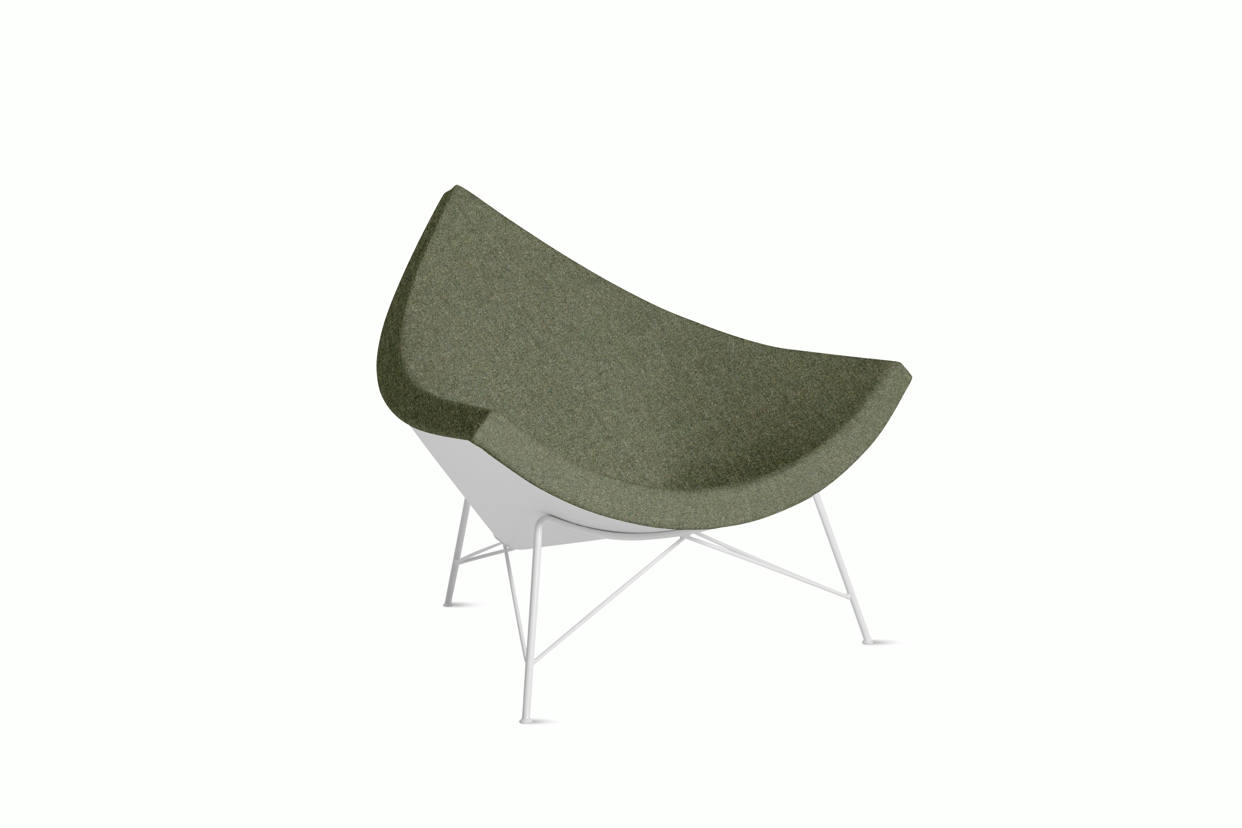 Nelson Coconut Chair in Luce Agrarian with White Base