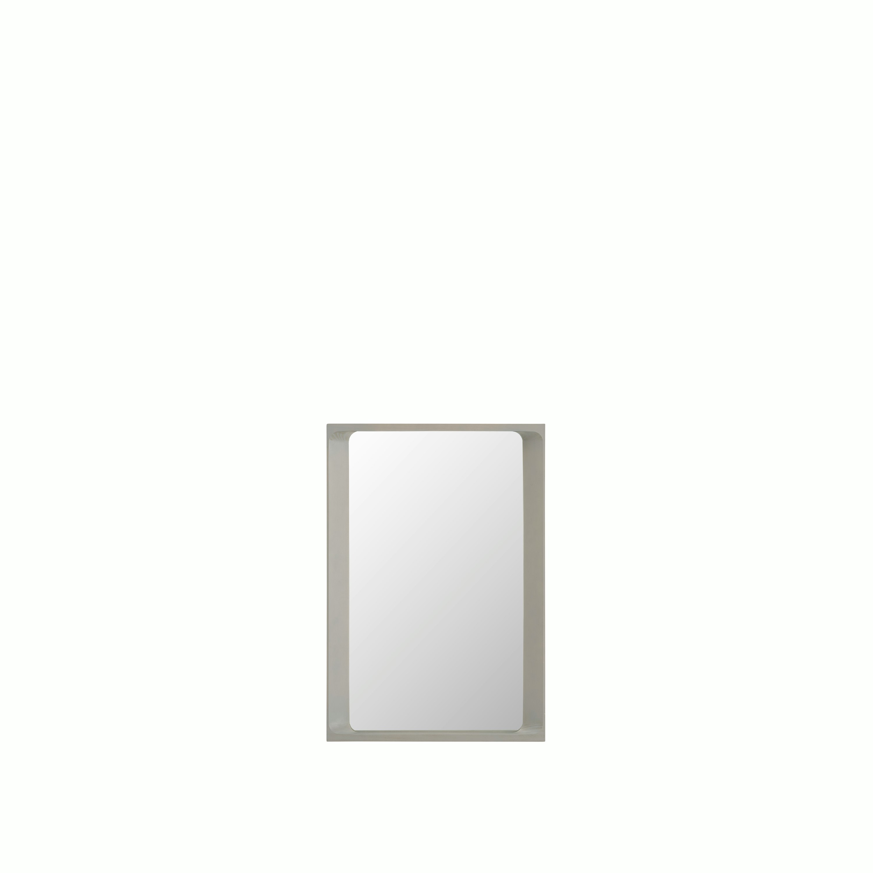 Arced mirror 80x55 light grey